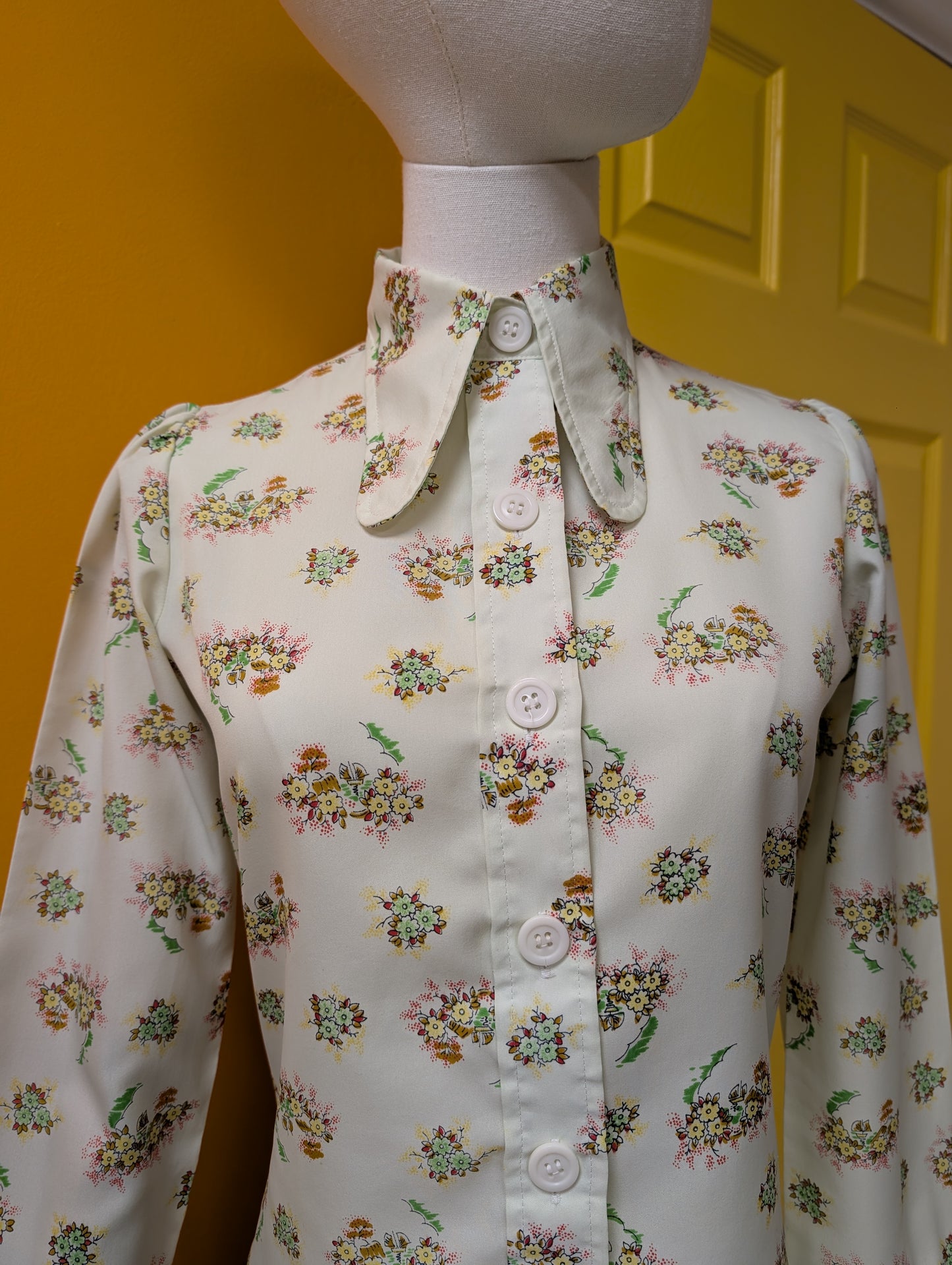 1970s floral shirt - XS/6/8