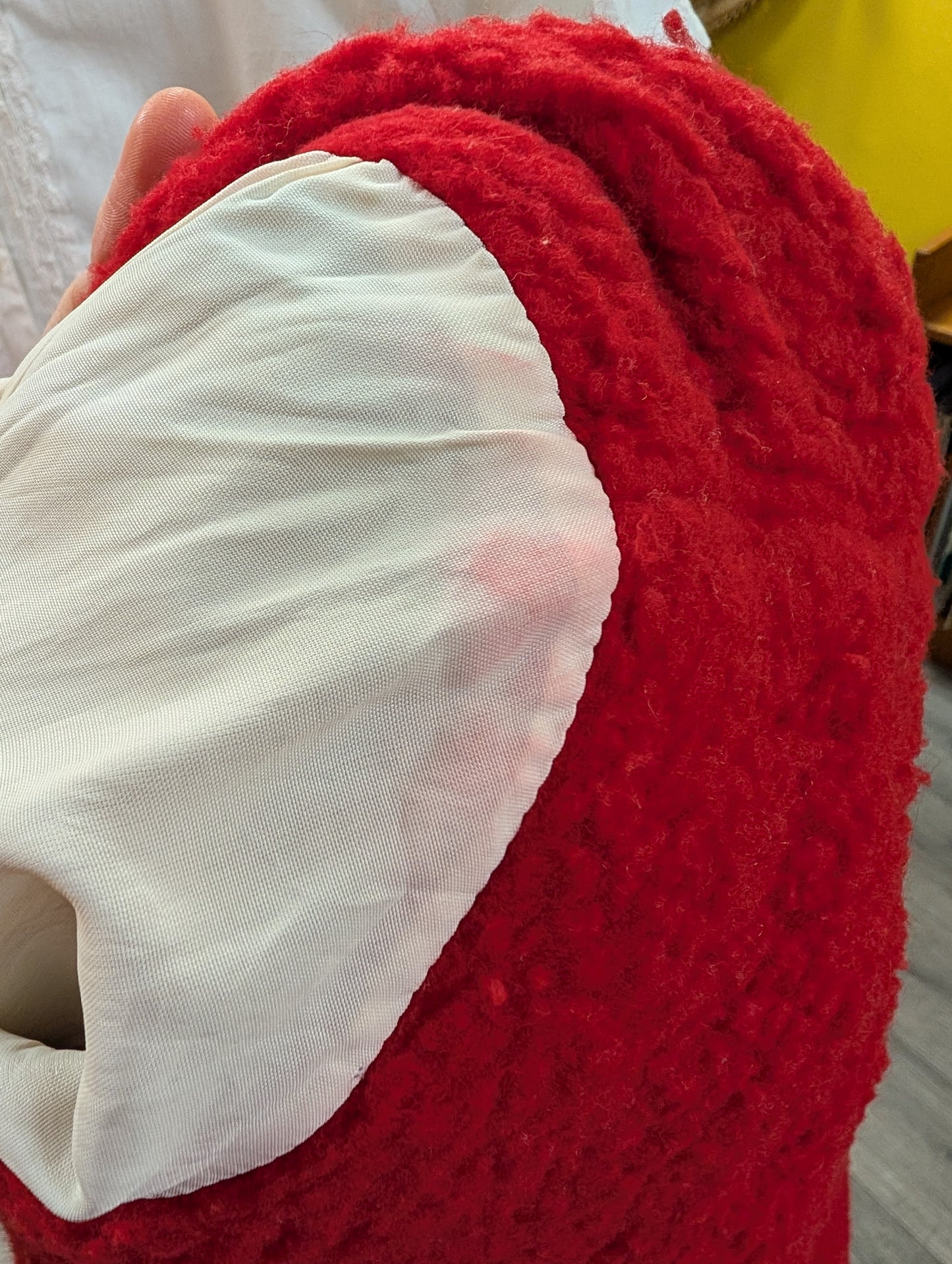 1970s green anorak with red fleece lining - S