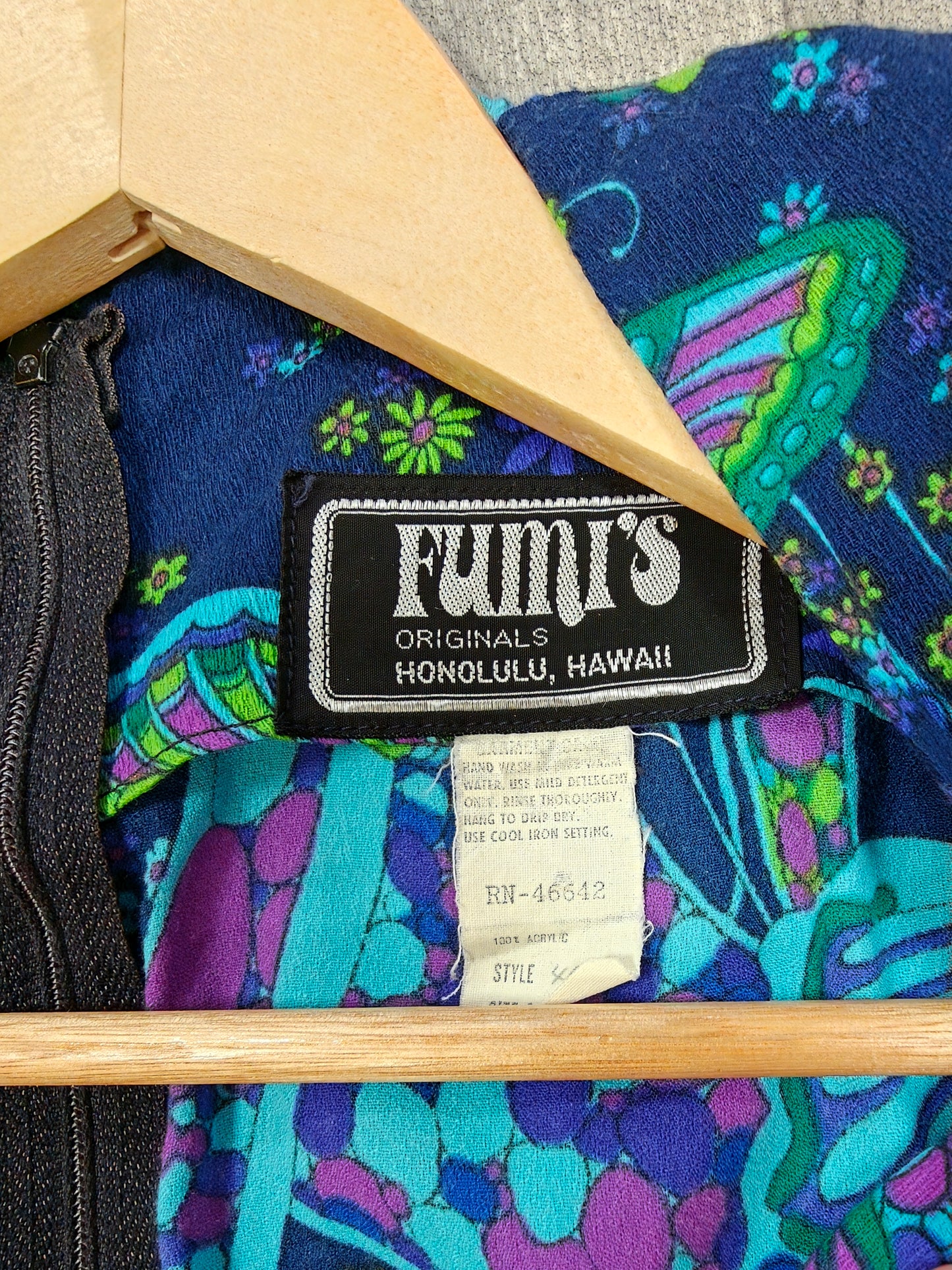 1970s Fumi's Originals Hawaiian butterfly print dress - XS/S/6/8