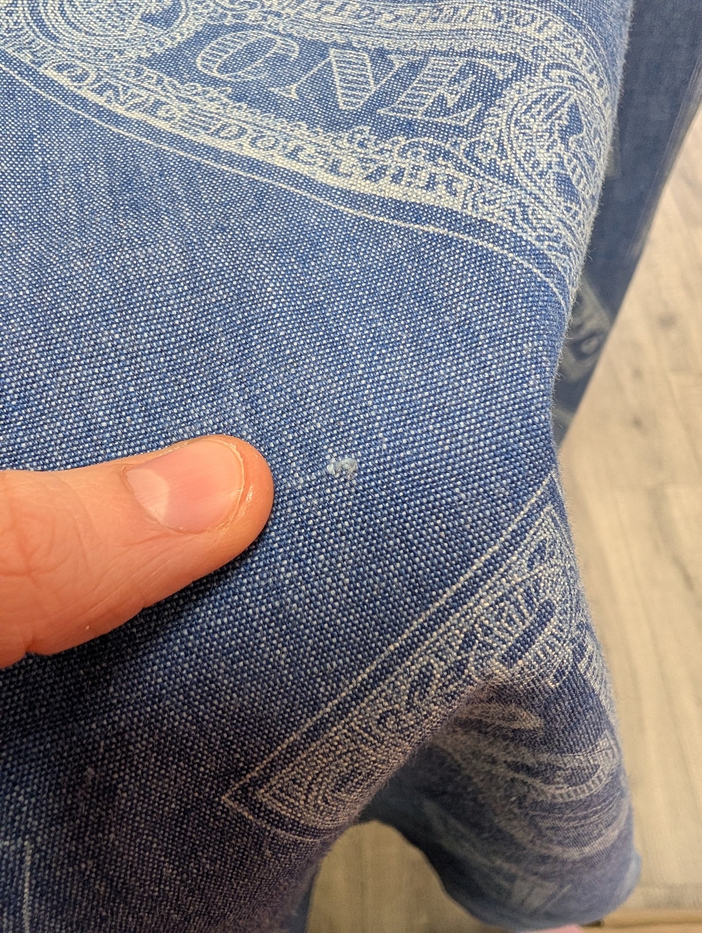 Epic 1970s Dereta novelty dollar bill print flares - 26"W 32"L