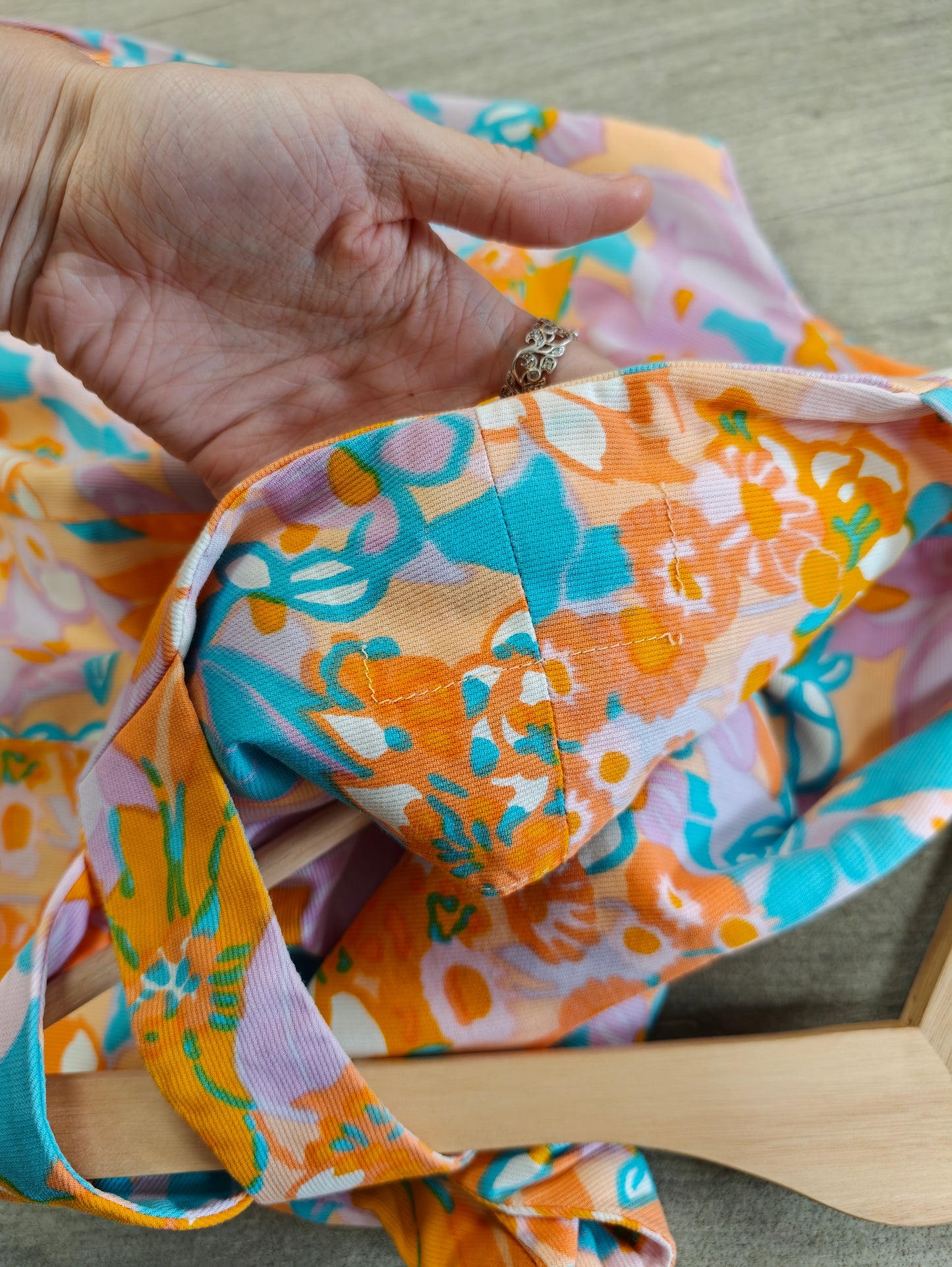 1960s floral cotton dress - M/14