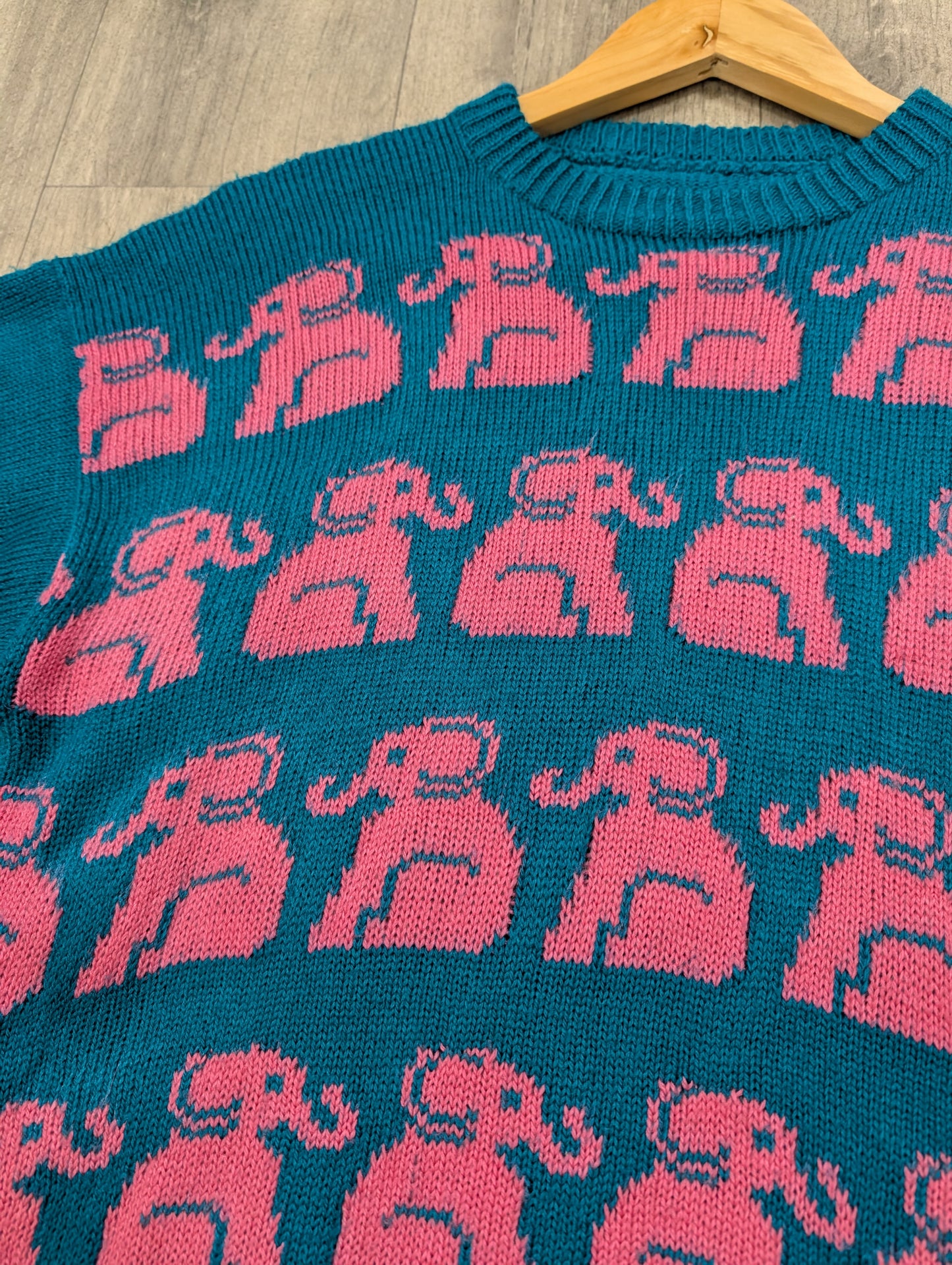 Hand knitted novelty elephant jumper - S/M