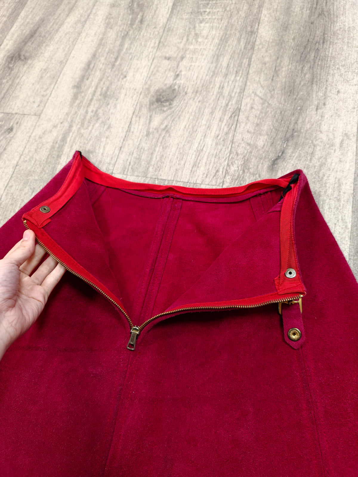 1960s suede mini skirt - 26" waist
