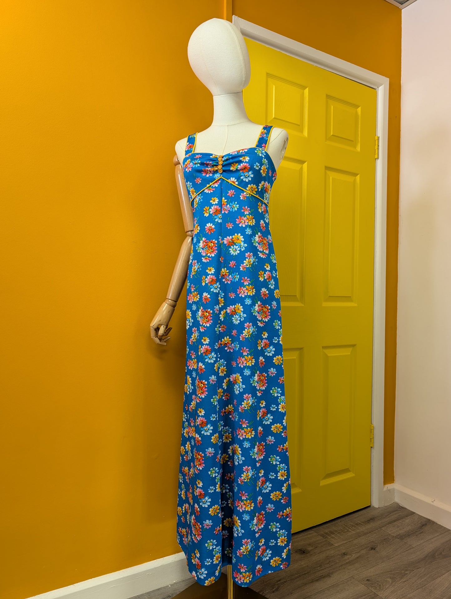 1970s floral maxi dress - S/8