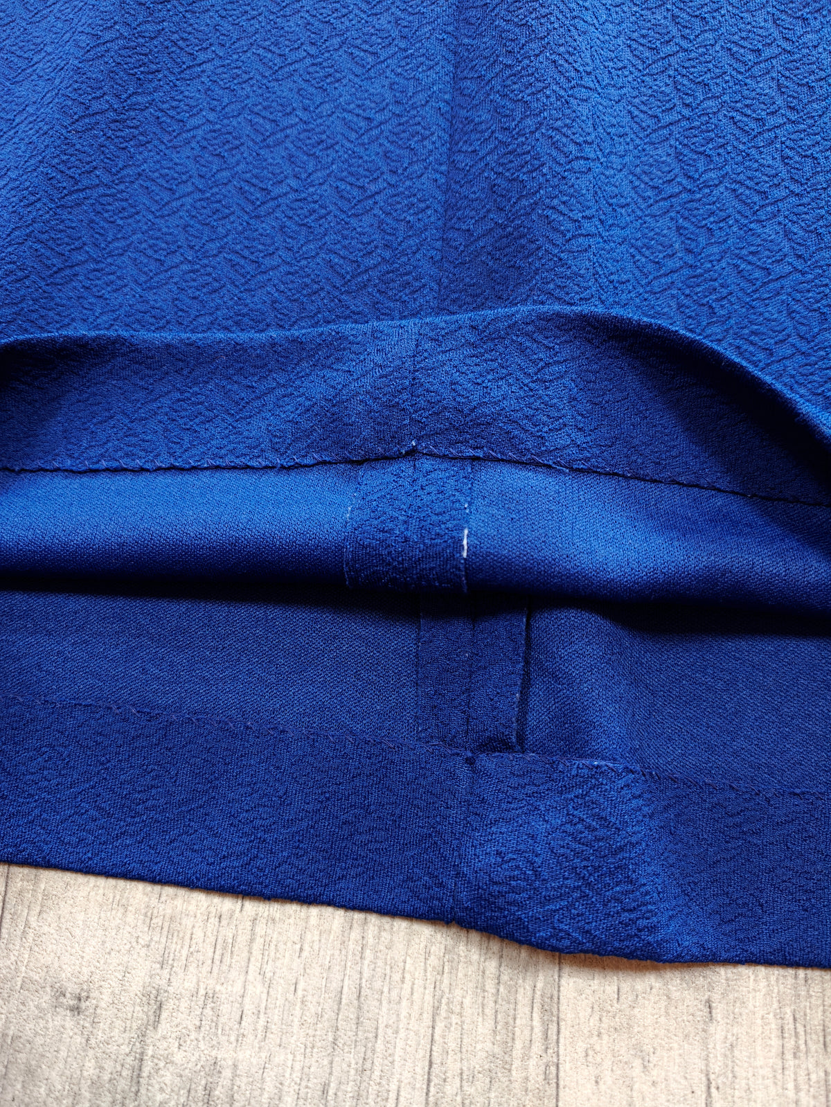 1960s navy blue crimplene dress - M/14
