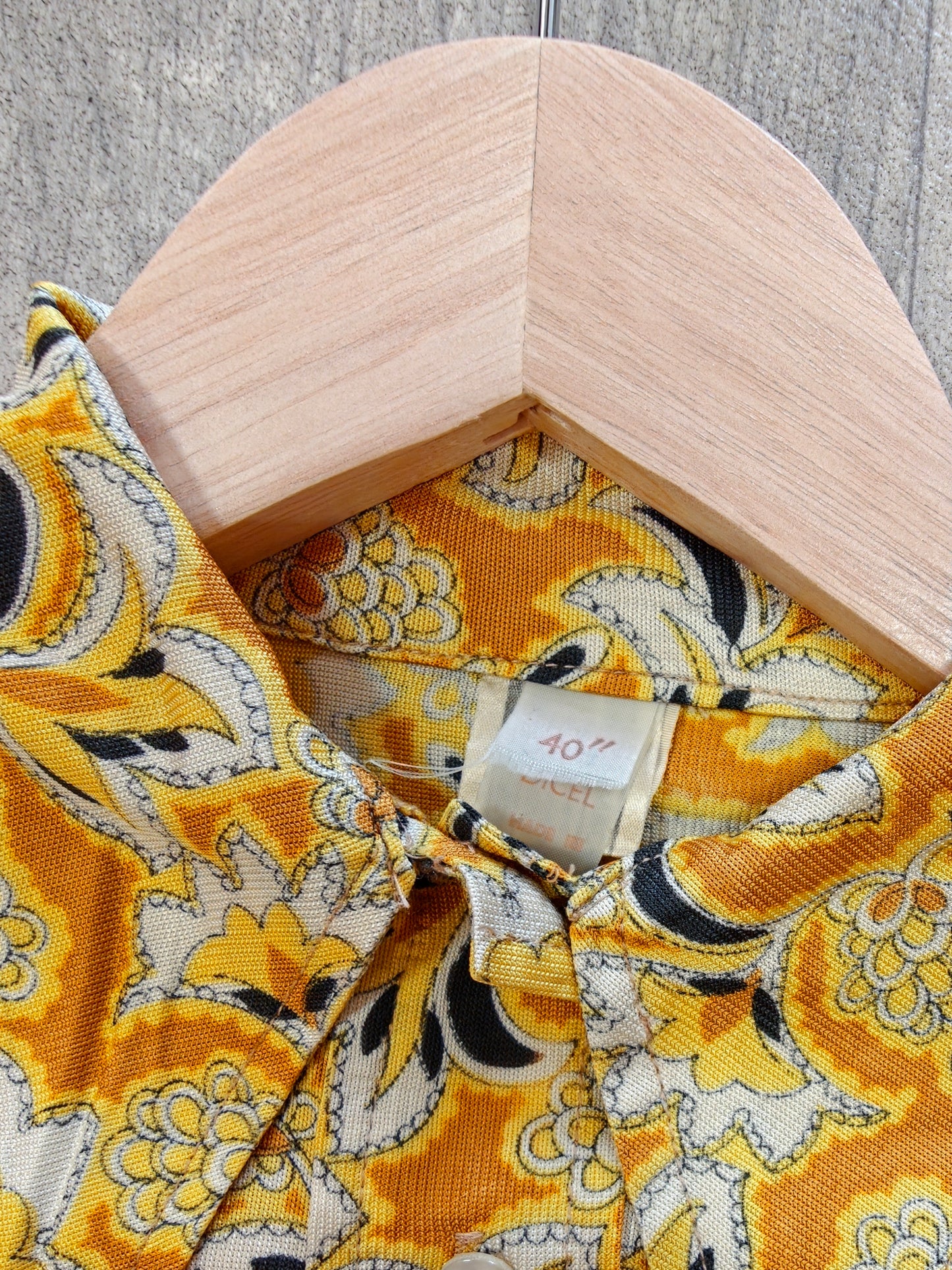 1970s belted dagger collar shirt - M