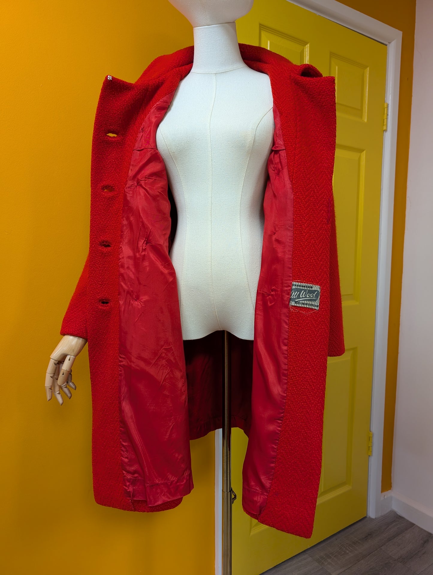 1960s Lee Mason red wool coat - S