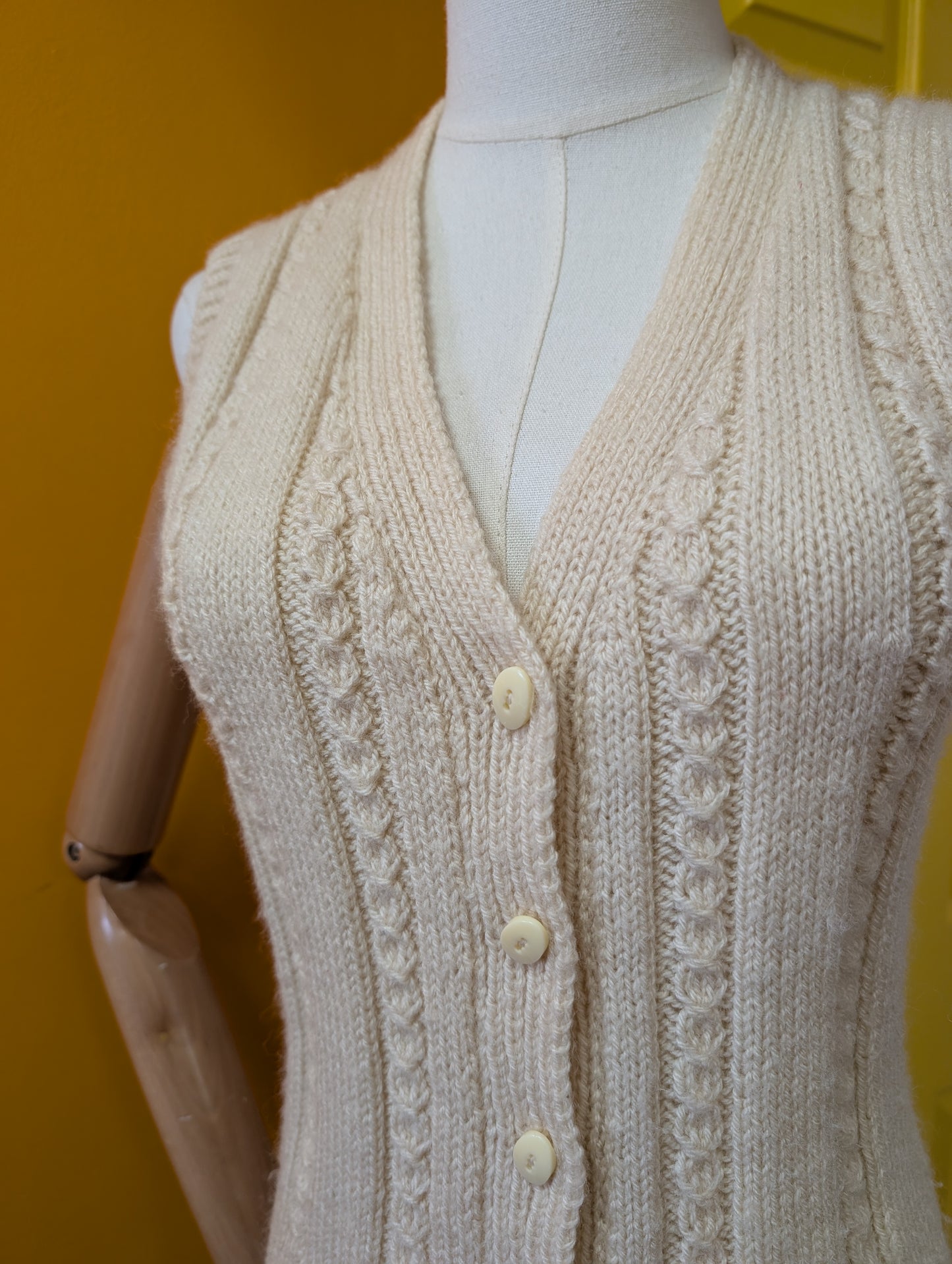 Hand knitted waistcoat/vest - XS/S