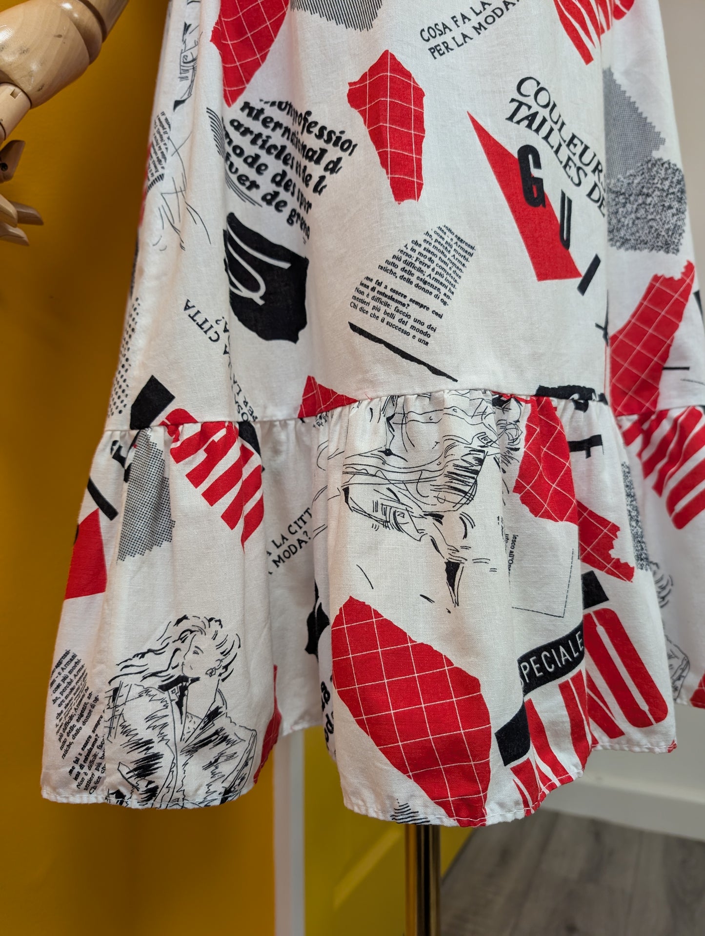 1980s novelty print cotton dress - XS/S