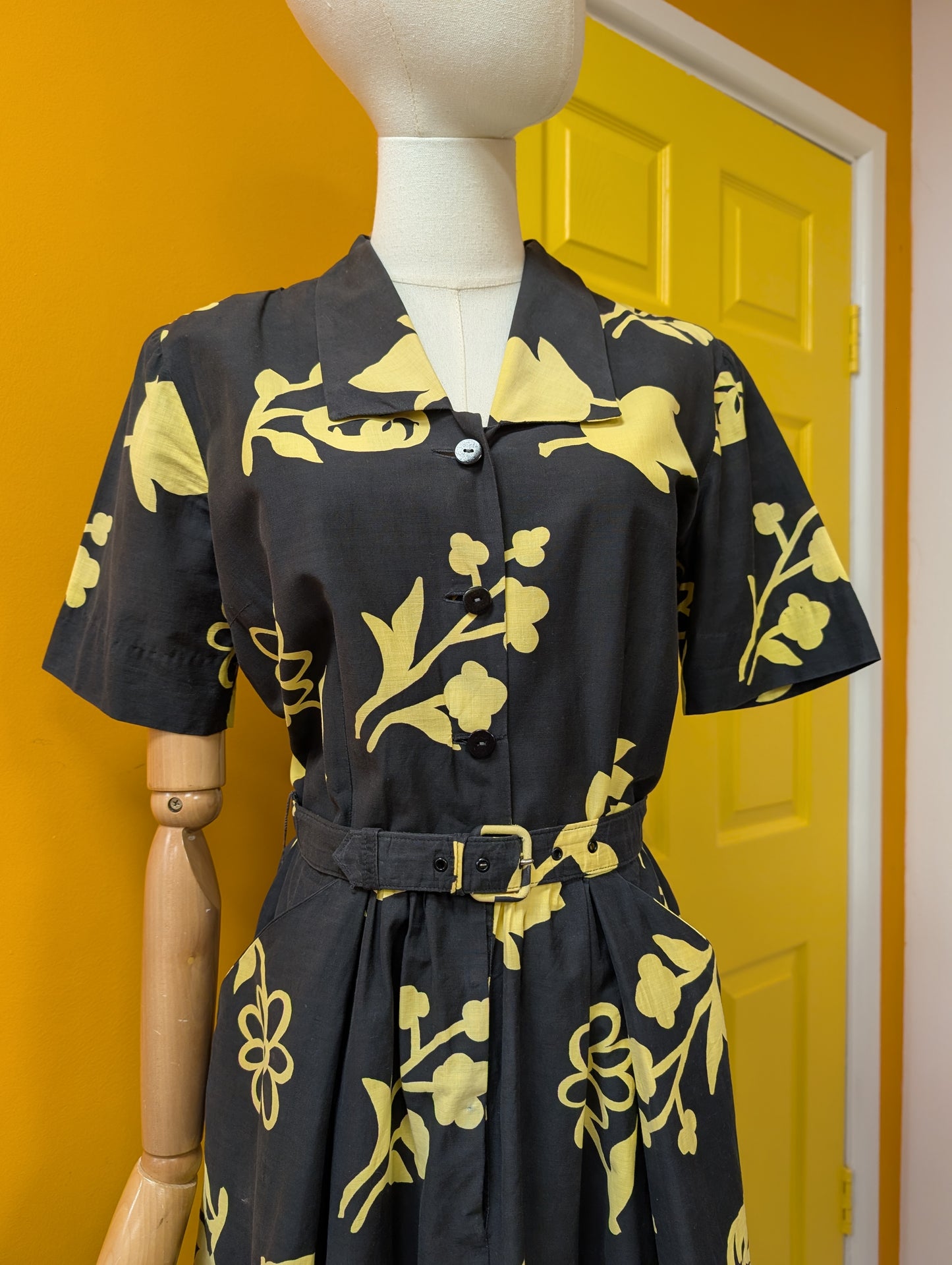 1950s Horrockses floral cotton dress & belt