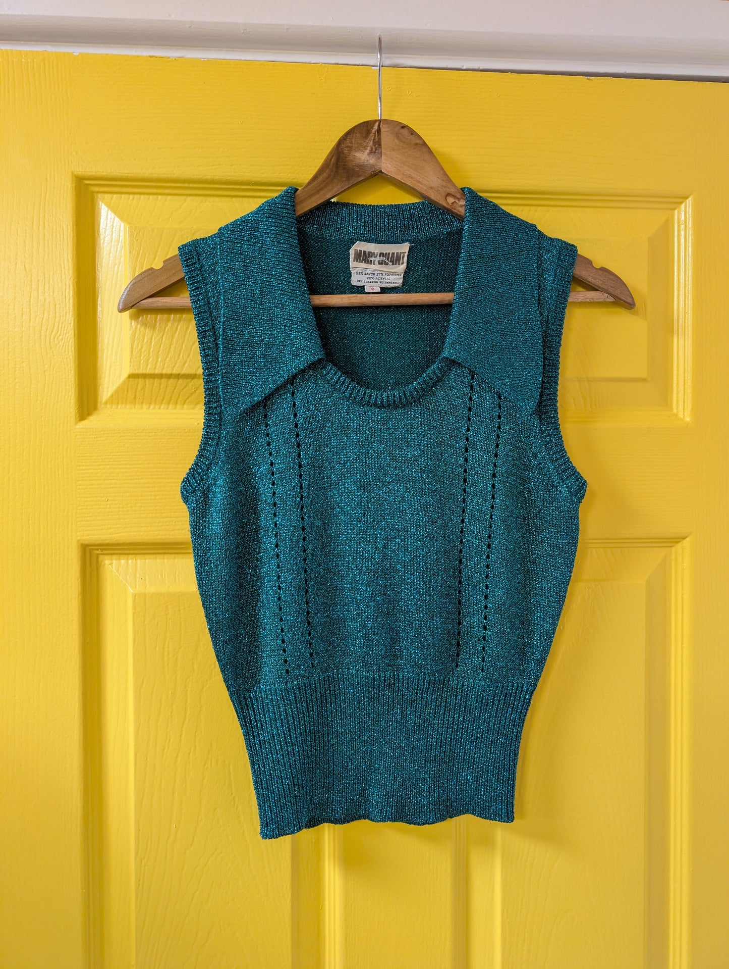 1970s Mary Quant sparkly knit top - XS/S