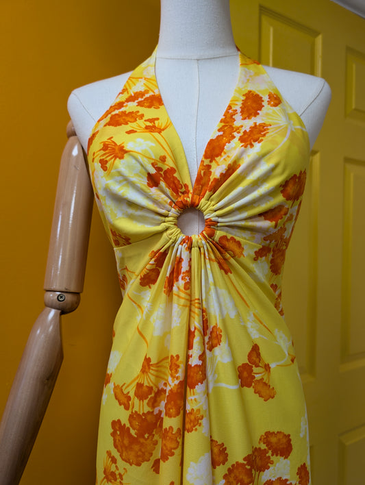 1970s Hawaii Nei halter neck maxi dress - S/8/10