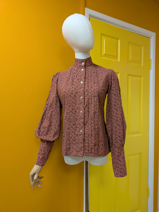 1970s Laura Ashley made in Wales cotton shirt - XS/S