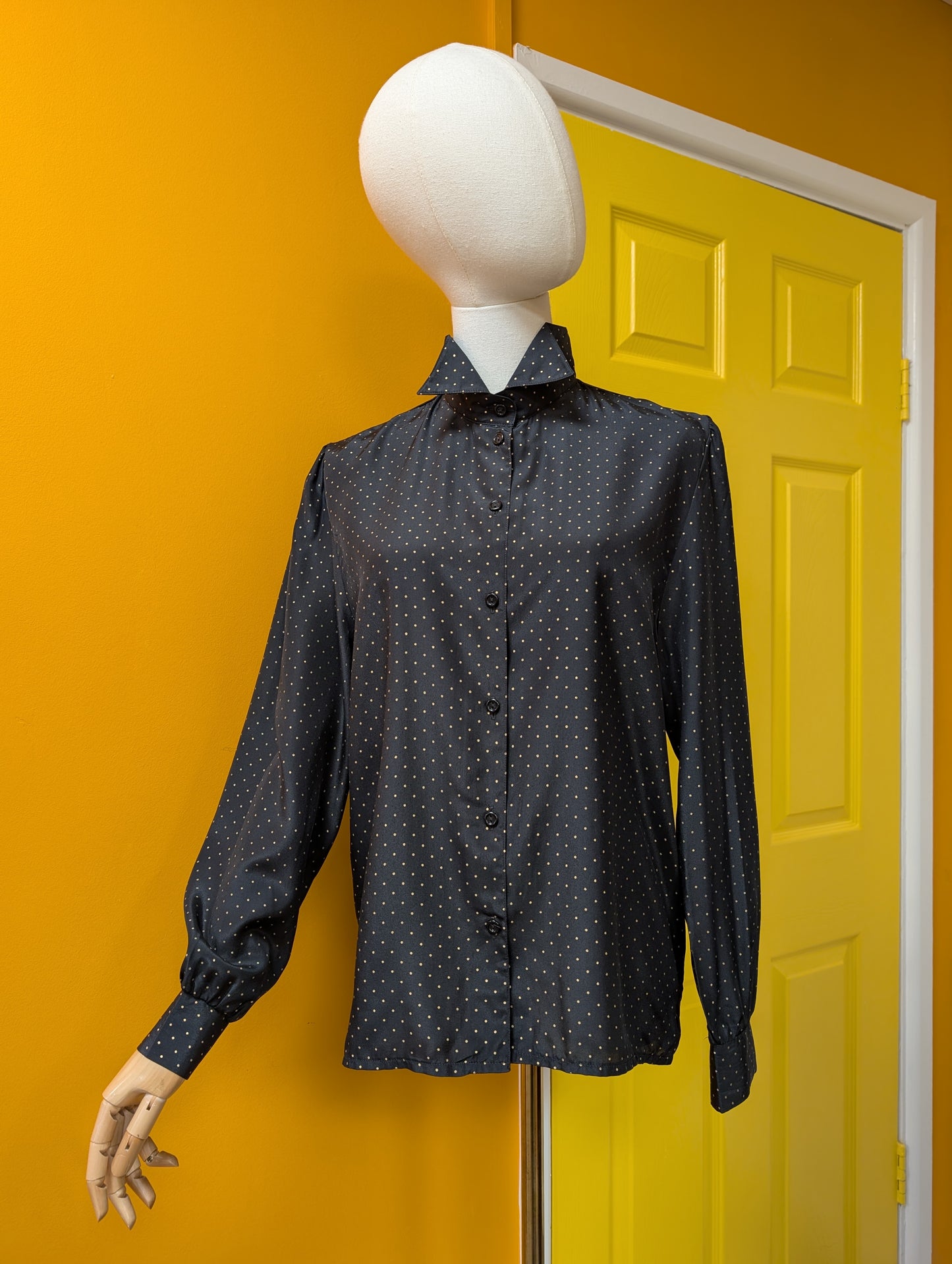 1980s Peepers blouse with neck tie - S/M