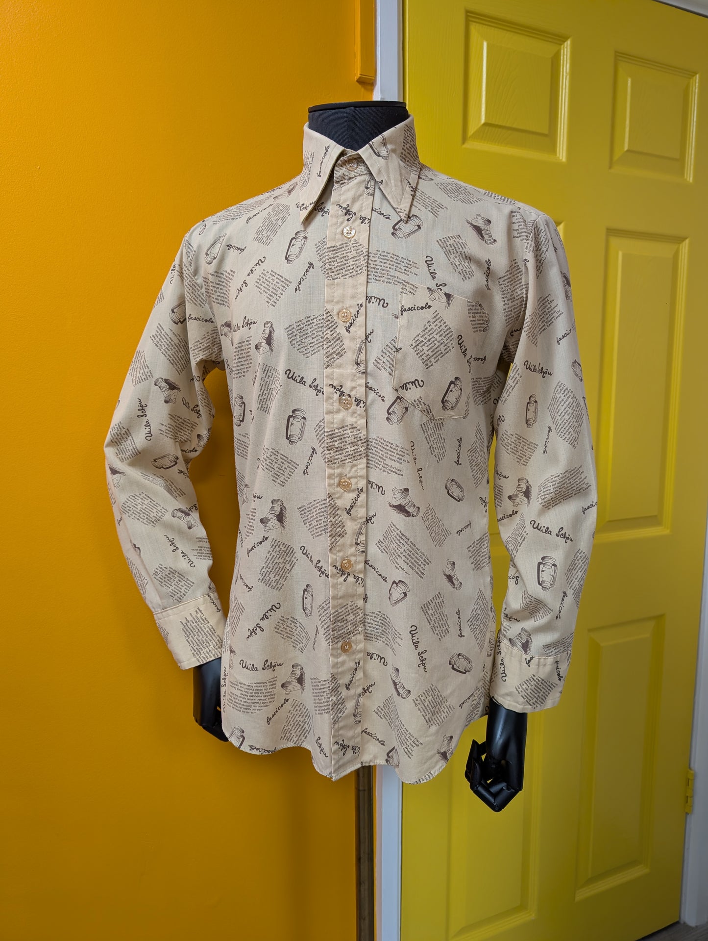 1970s Bud Berma novelty print shirt