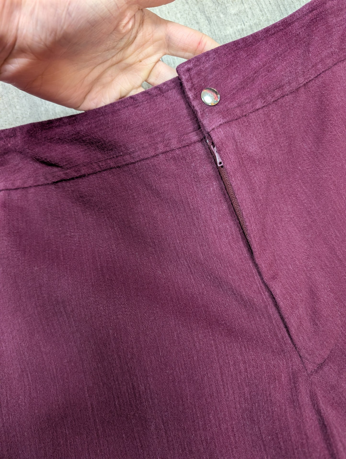 1970s C&A embroidered brushed cotton trousers - 30W 32.5L