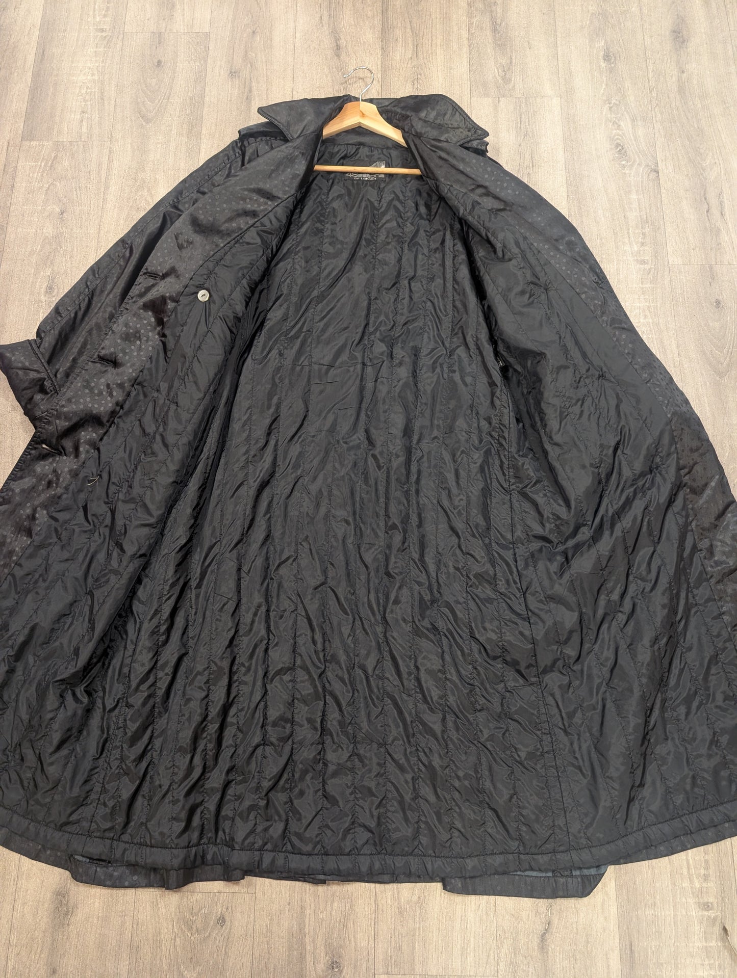 1980s 4 Seasons black trench coat - S/M