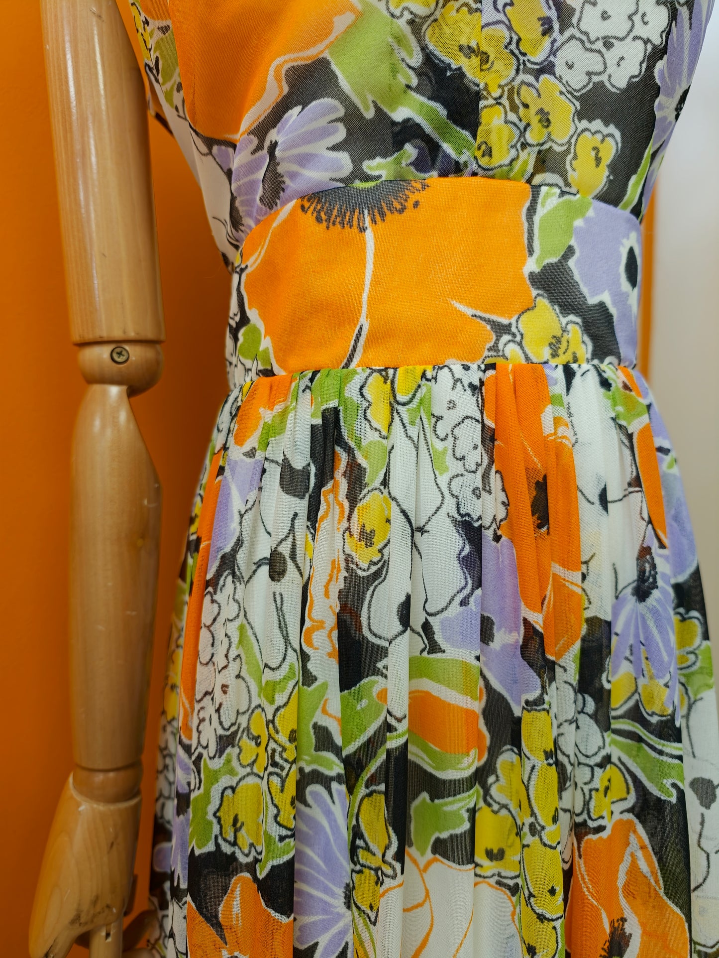 1970s Berkertex floral maxi dress - M/12/14