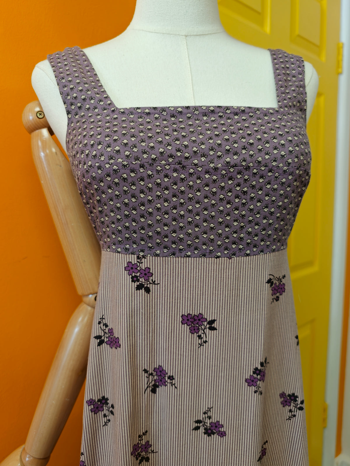 1970s Topshop floral cotton maxi dress - XS/6