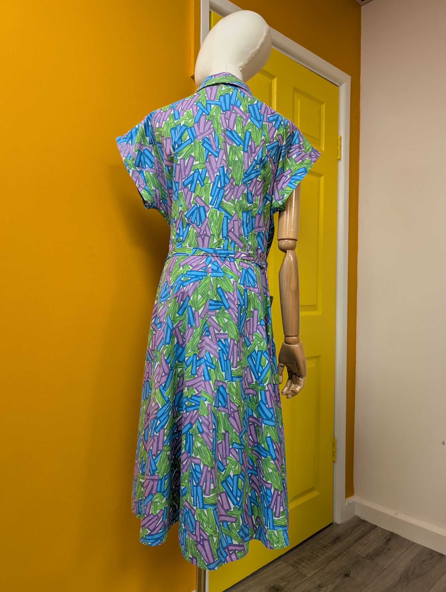Early 1960s Kenrose cotton dress & belt - M/L/14/16