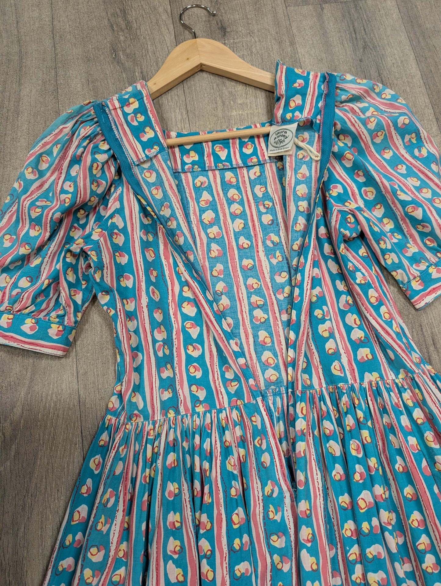 1980s Laura Ashley cotton dress & belt - S/8