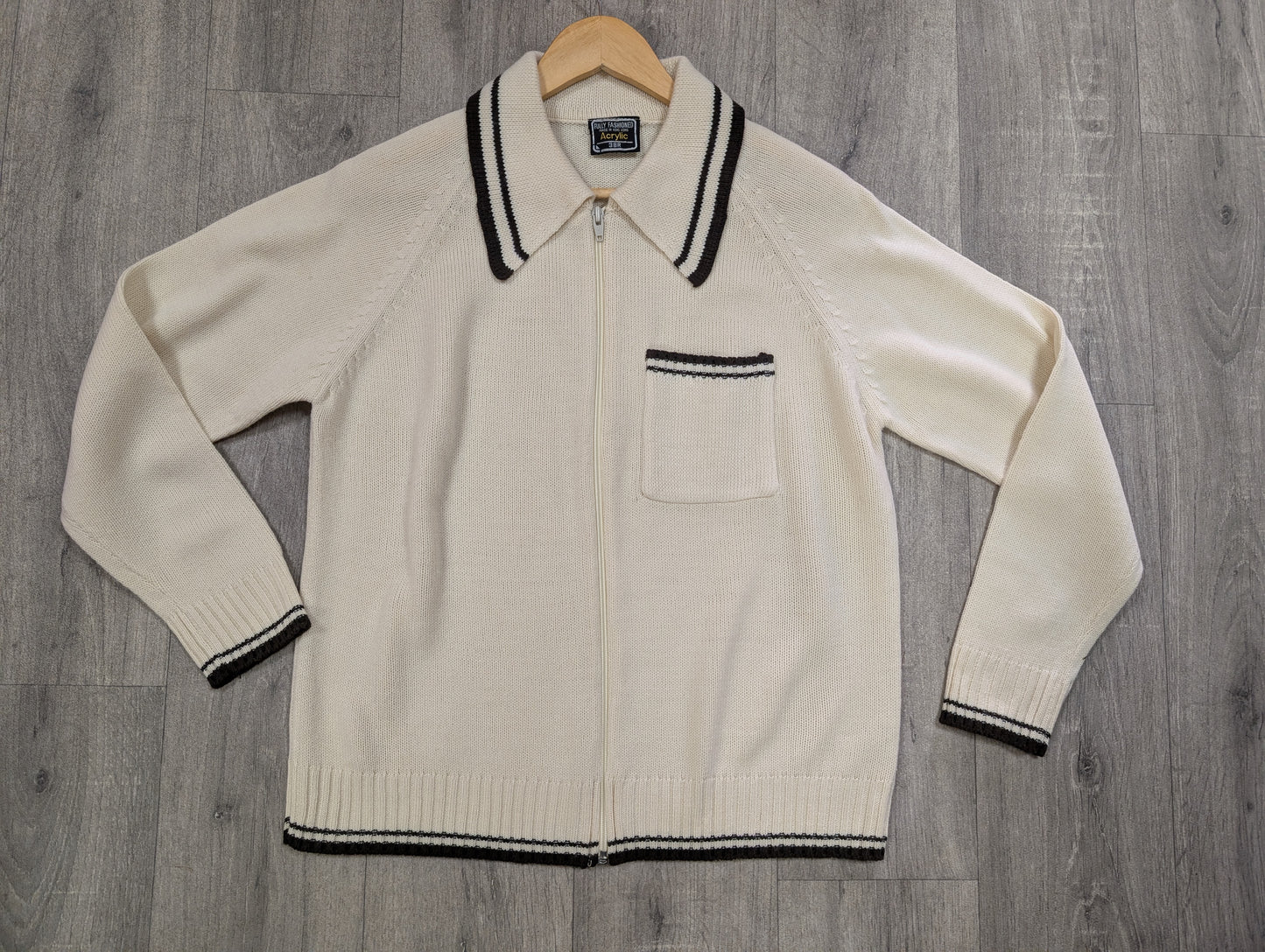 1970s acrylic zip up cardigan