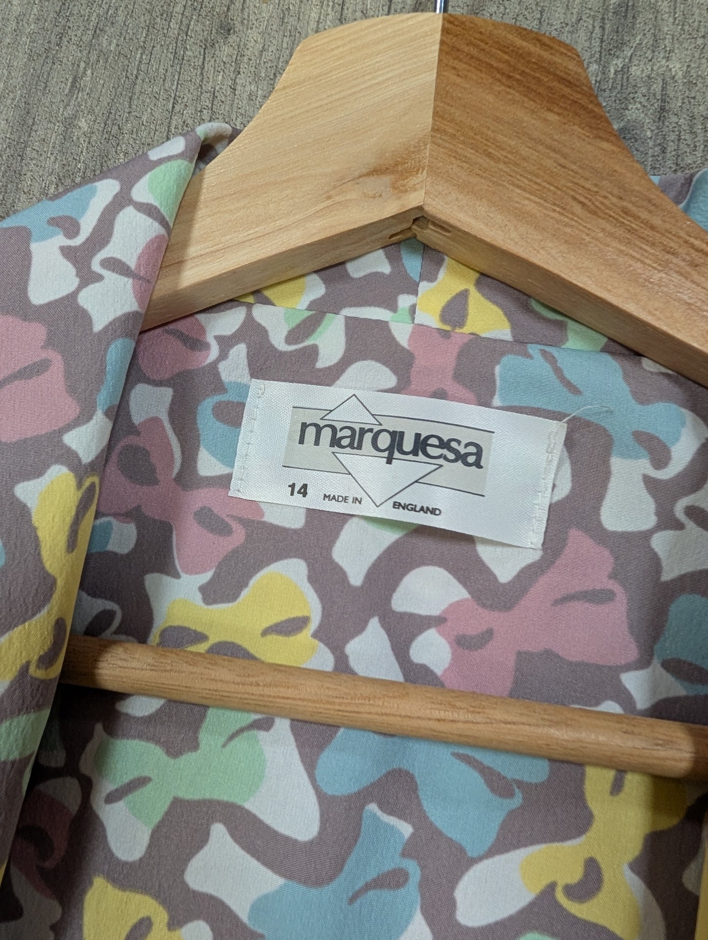 1980s Marquesa bow print jacket/cover up - M