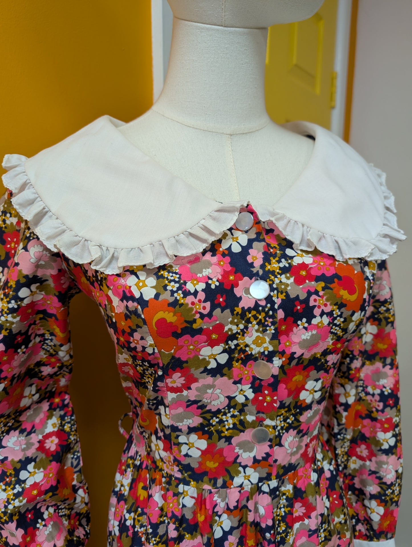 60s/70s St Michael cotton maxi dress - S/10