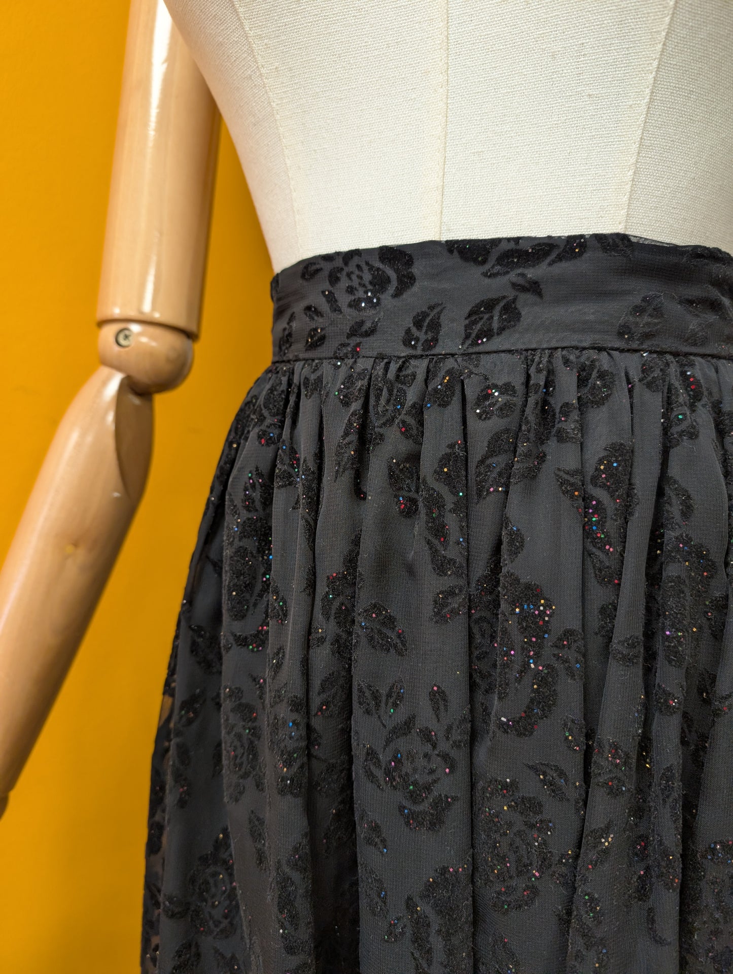 1980s Anne Brooks sparkly skirt - 28" waist