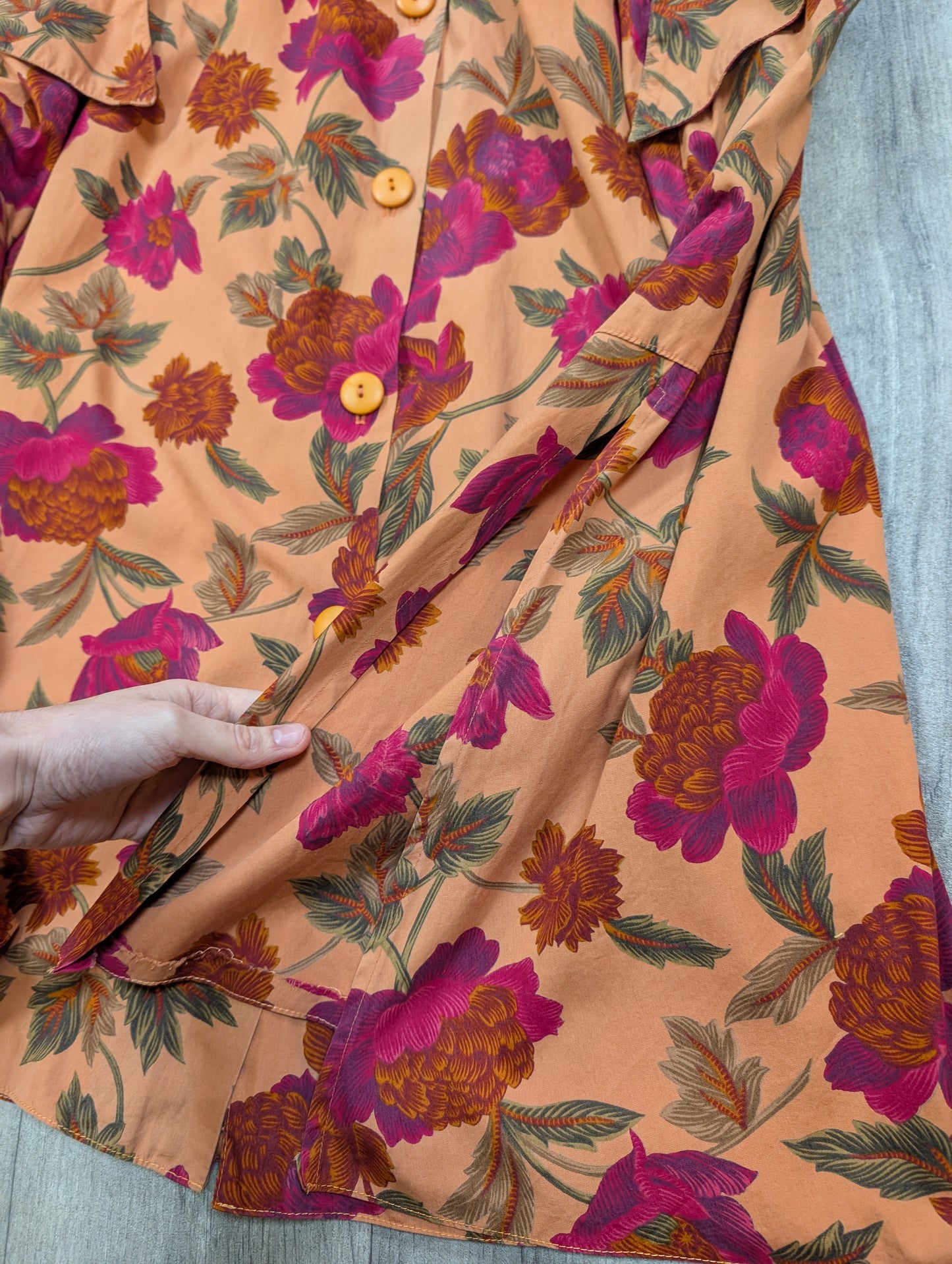 1980s Daniel D floral cotton skirt - 26" waist