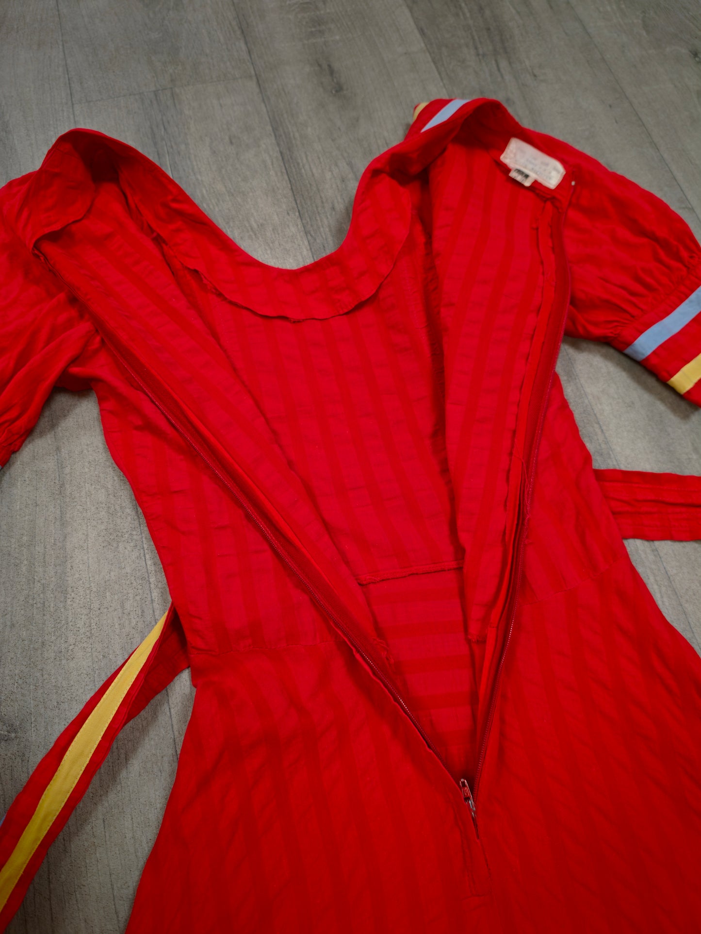1970s Miss Mouse red cotton maxi dress - XS/6