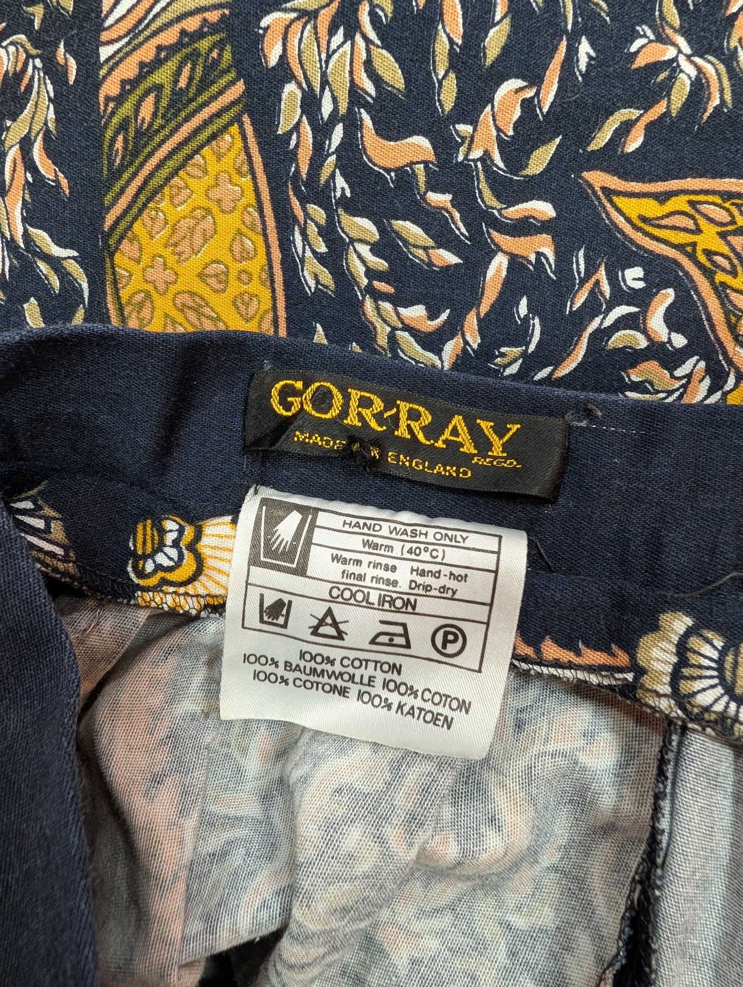 Gor-Ray novelty Thai print cotton skirt - 26.5" waist