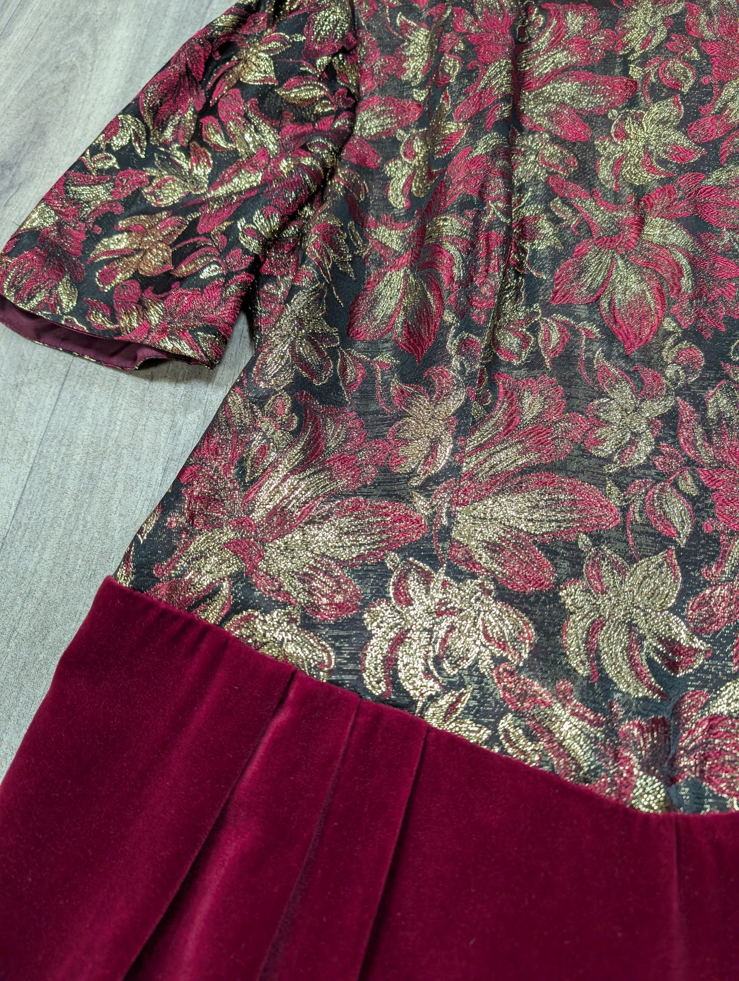 1980s lurex and velvet party dress - M/14