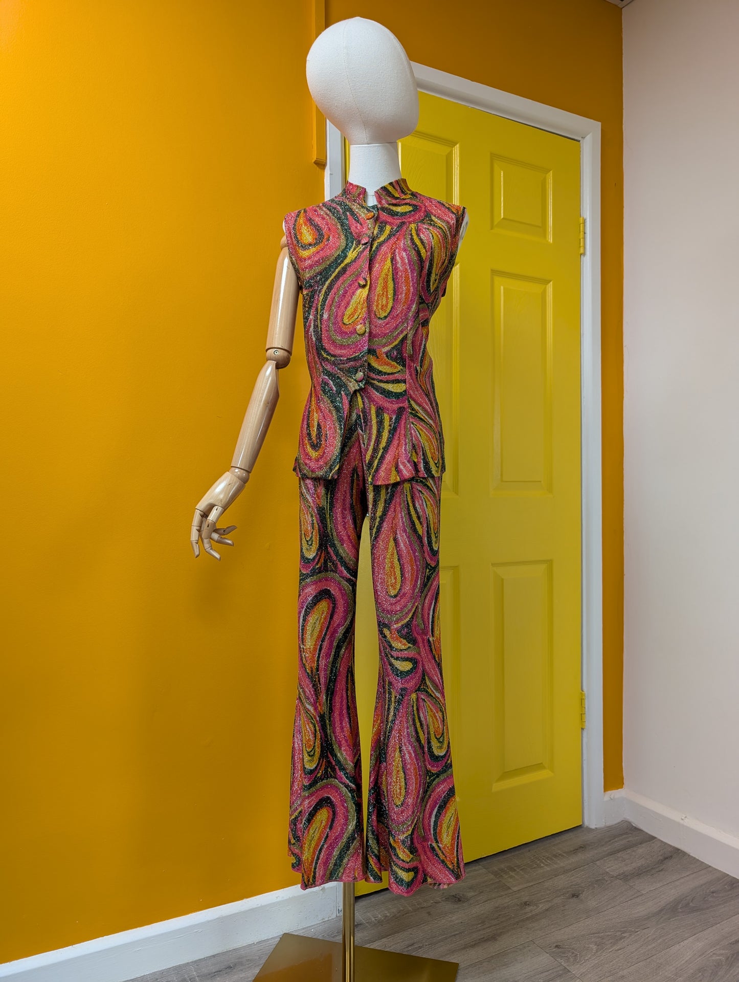 Phenomenal 1960s Ian Peters lurex trouser suit - S/8