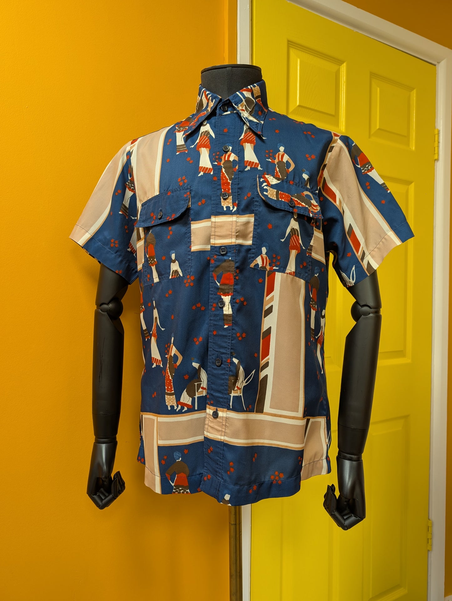 1970s Career Club by Focus novelty print shirt