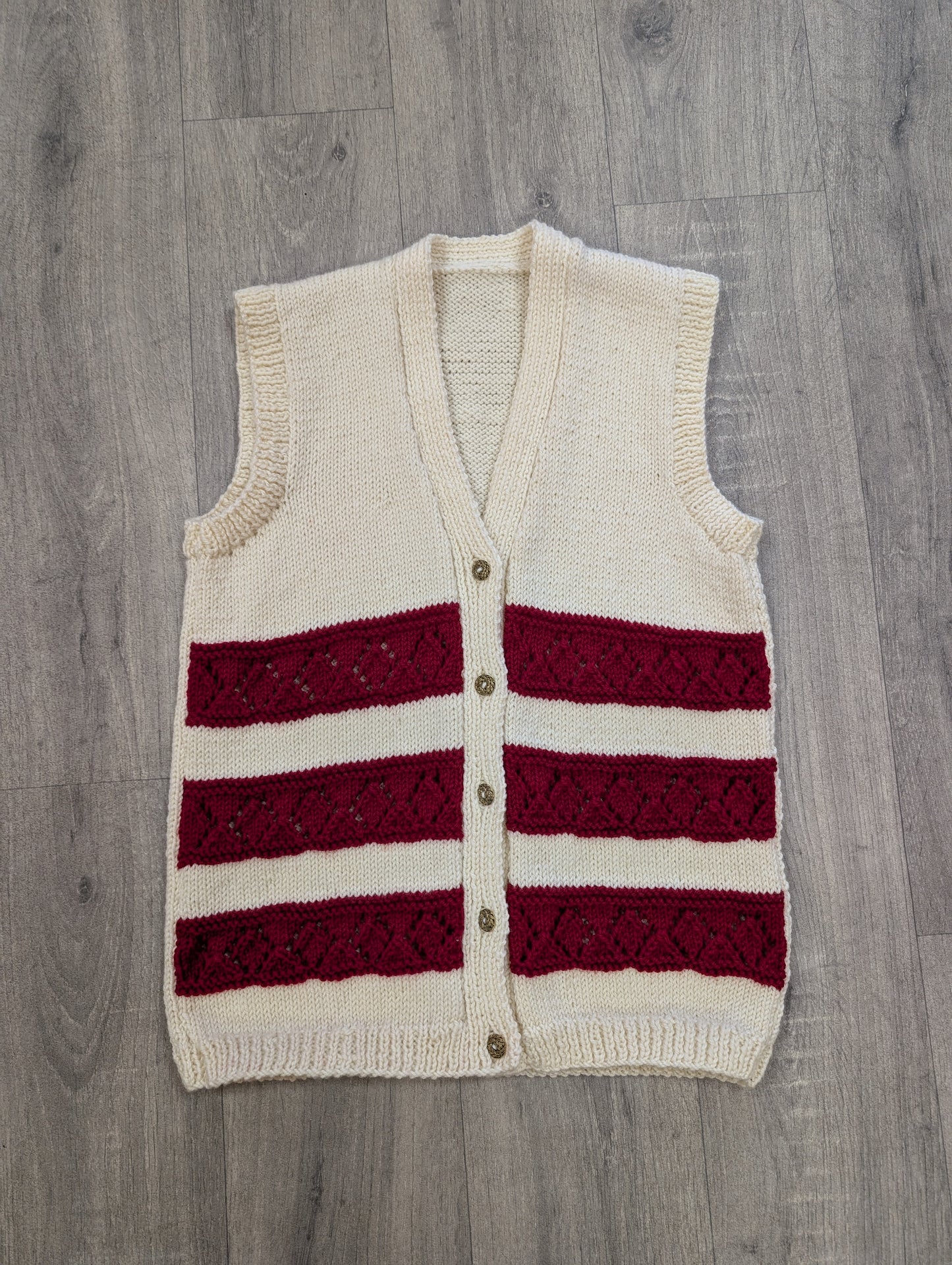 Hand knitted waistcoat/vest - S