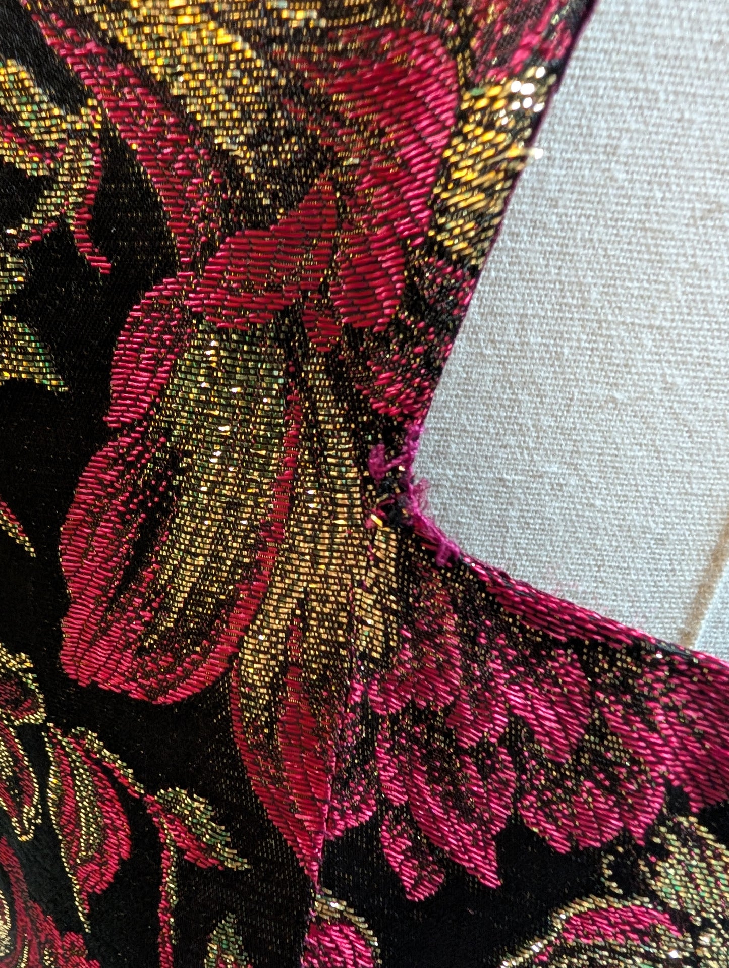 1980s lurex and velvet party dress - M/14