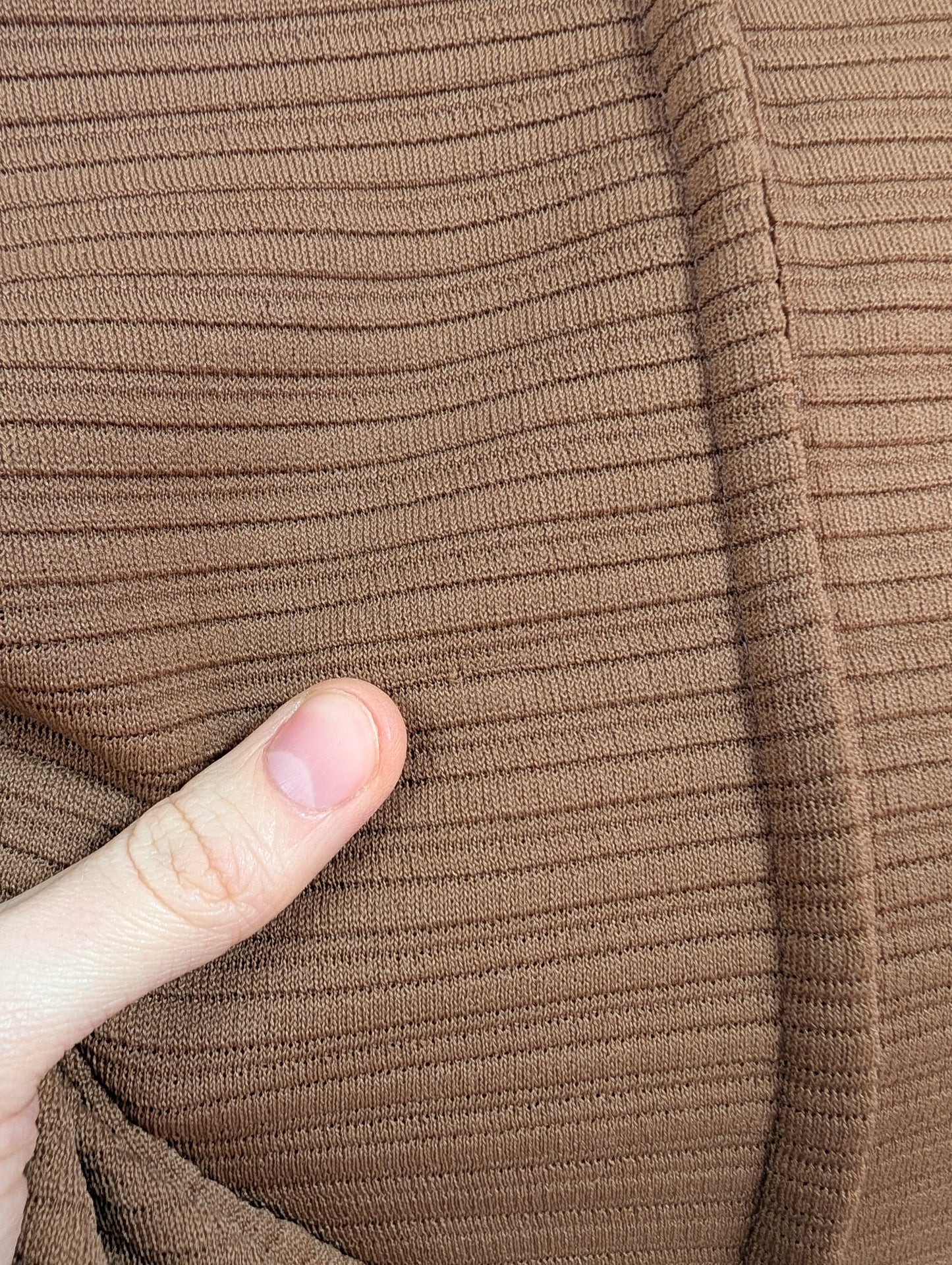 1960s brown crimplene dress - M/14