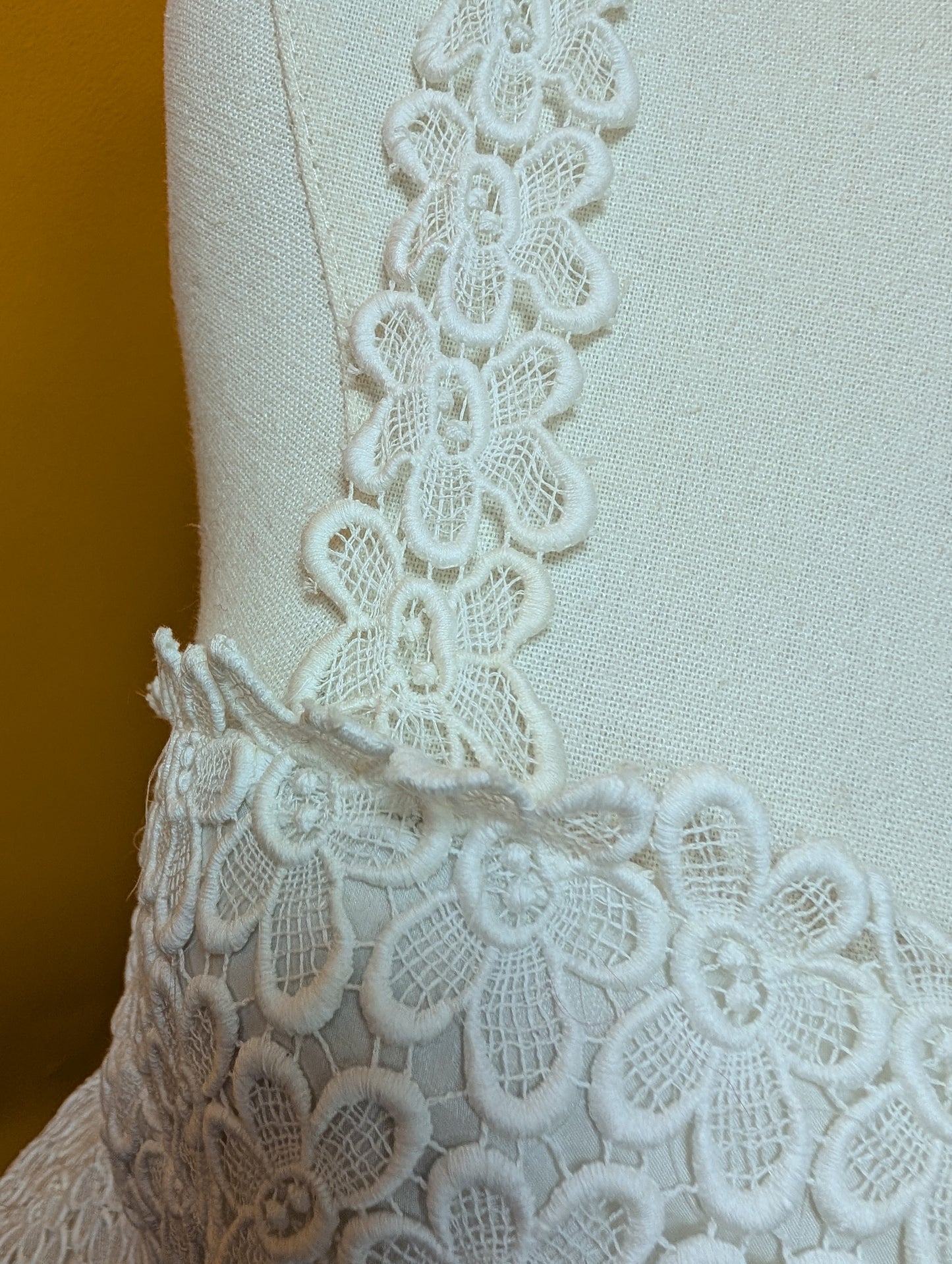 1960s J Oscar Sharpe white floral lace top - S/8