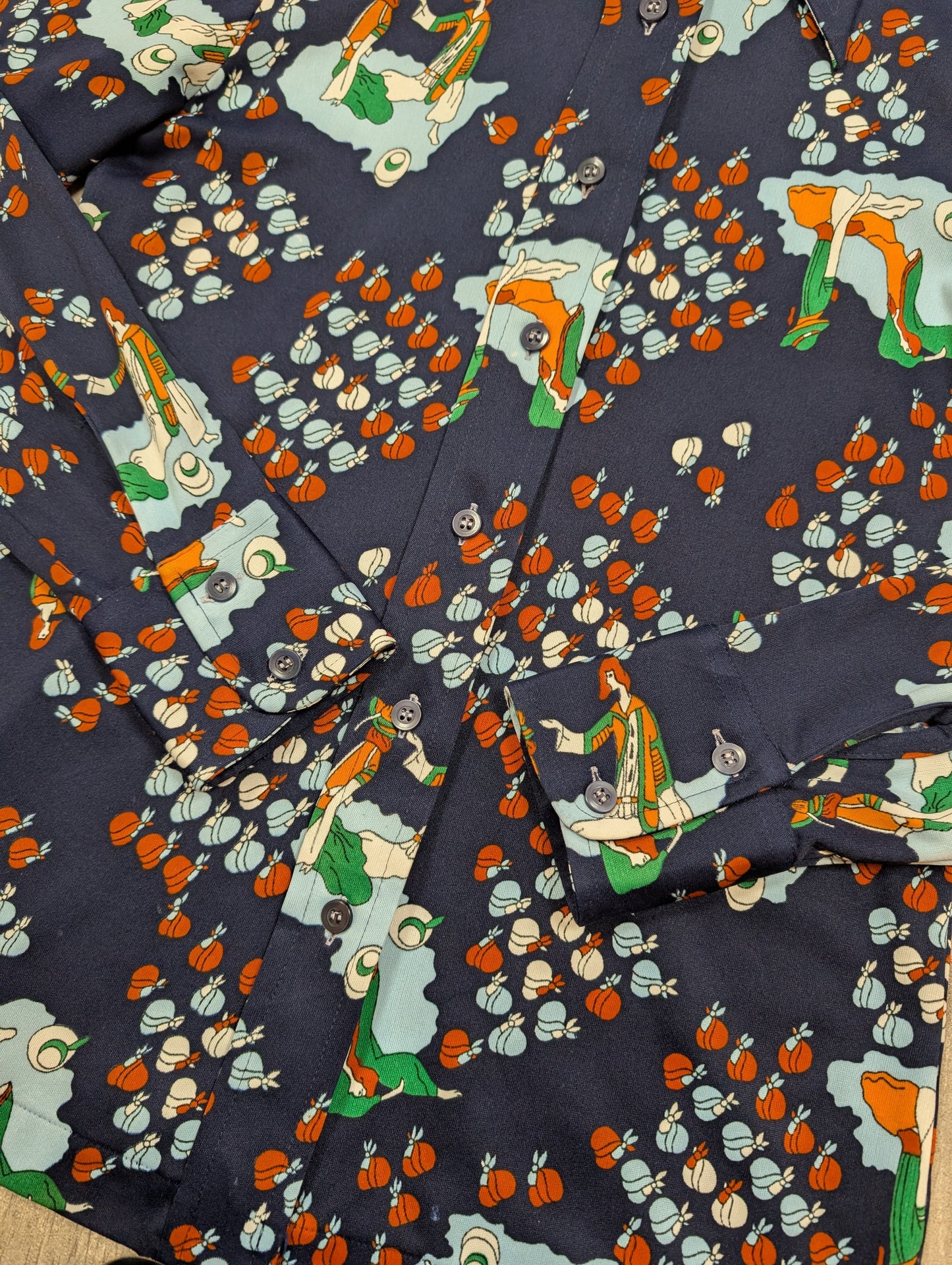 1970s Sears JR Bazaar novelty print shirt - XS/S