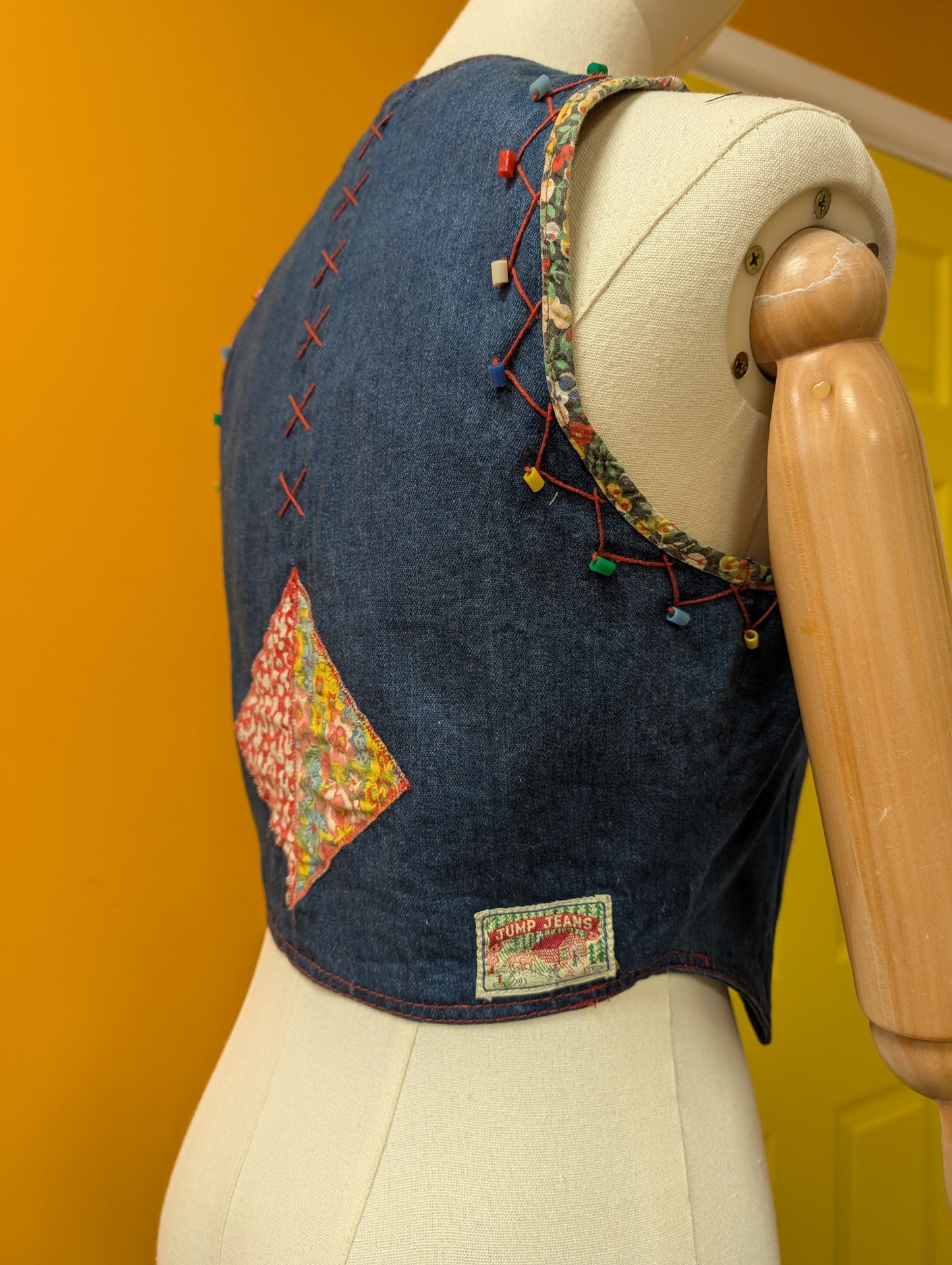 1970s Jump Jeans denim waistcoat - XS