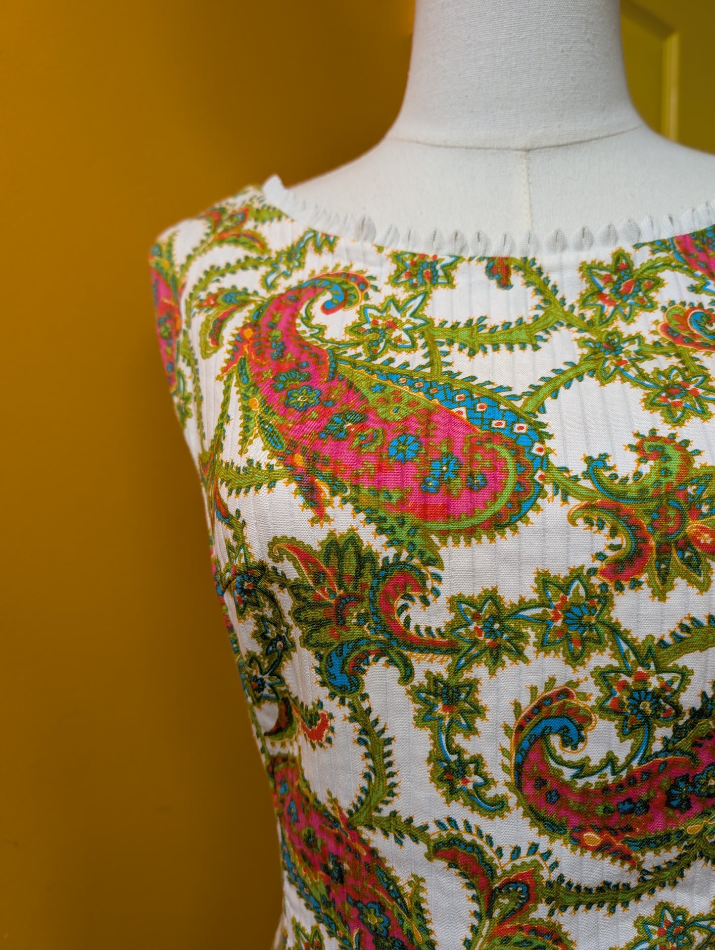 1960s Ladies Pride cotton paisley dress - S/8/10