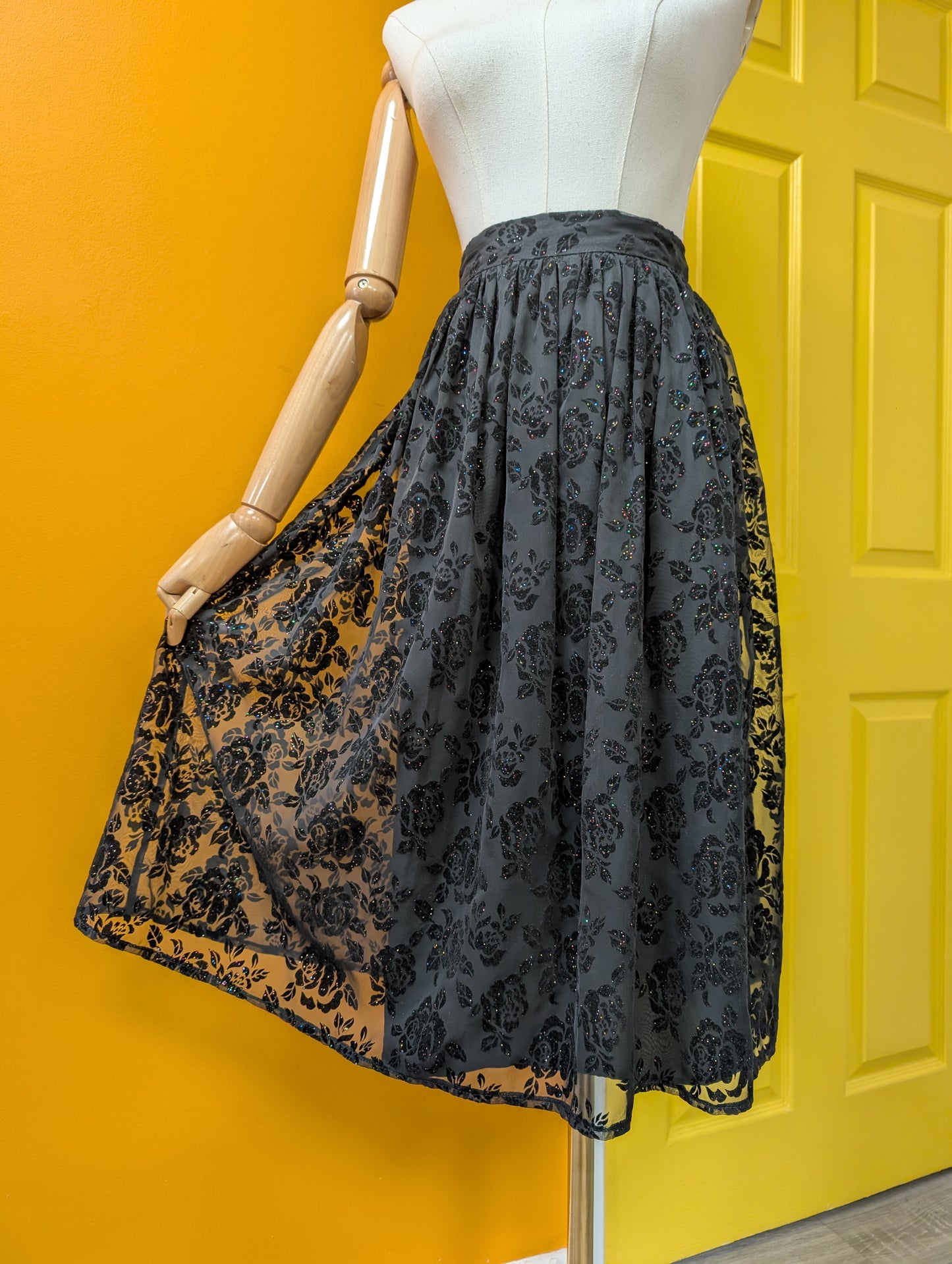 1980s Anne Brooks sparkly skirt - 28" waist