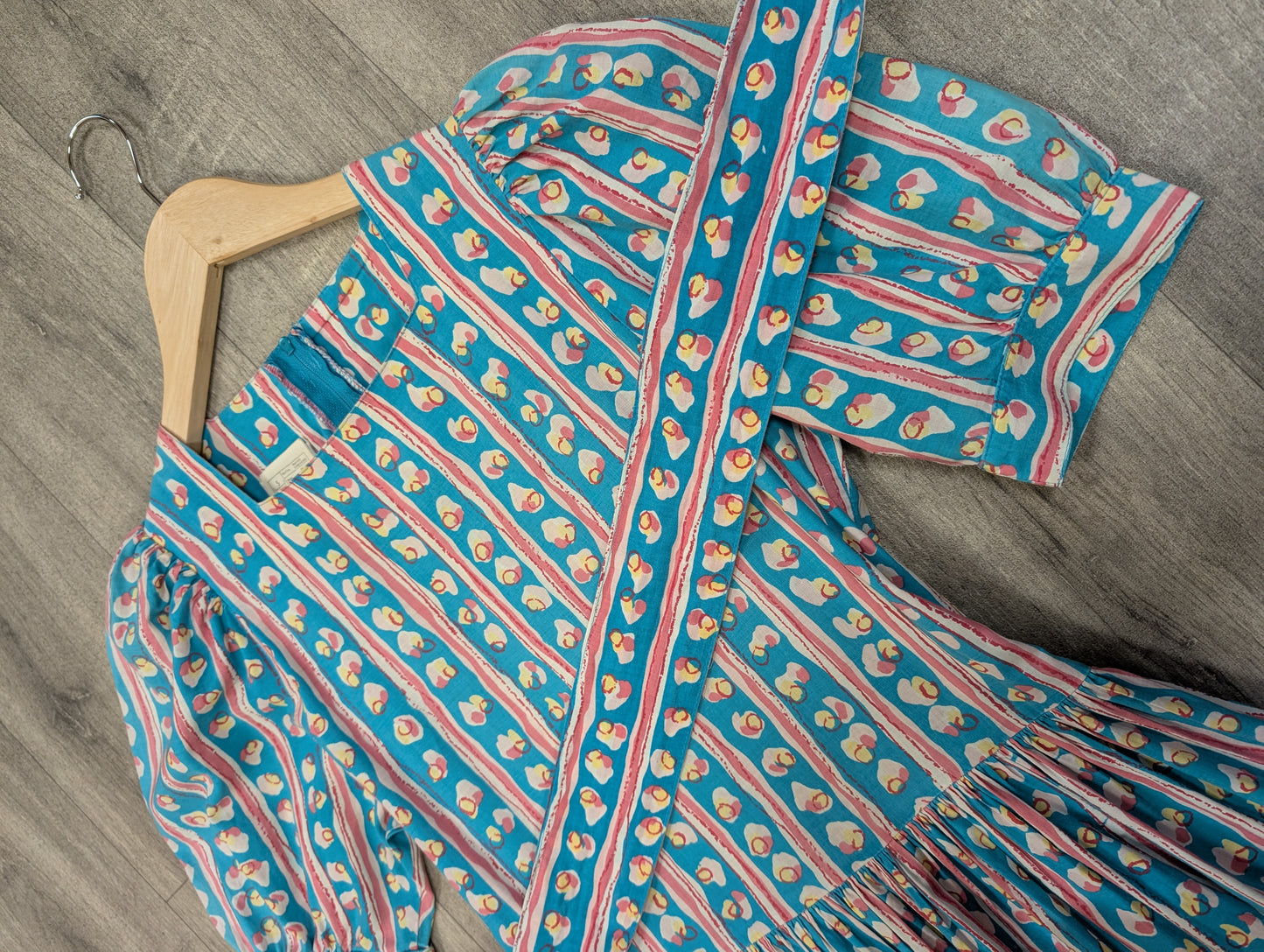 1980s Laura Ashley cotton dress & belt - S/8