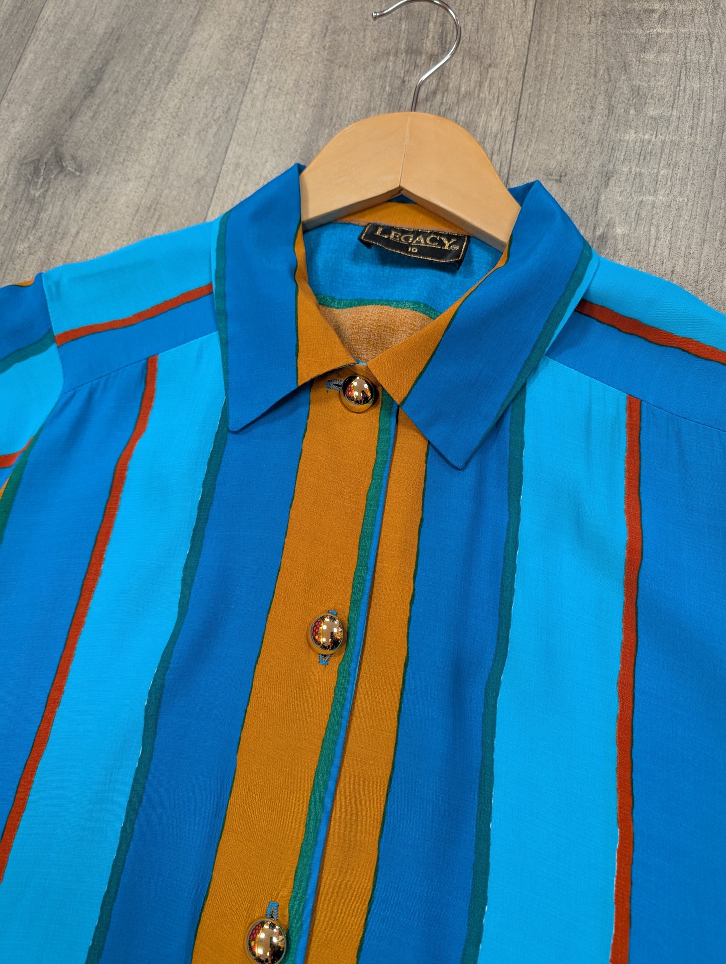 80s/90s Legacy striped shirt & skirt set - XS/S/6/8