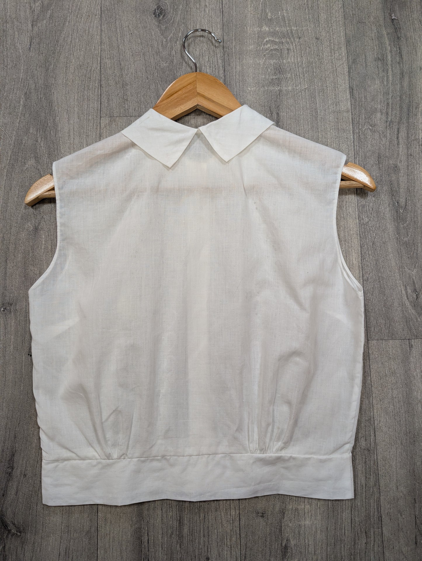 50s/60s white cotton broderie anglaise top - S/8/10
