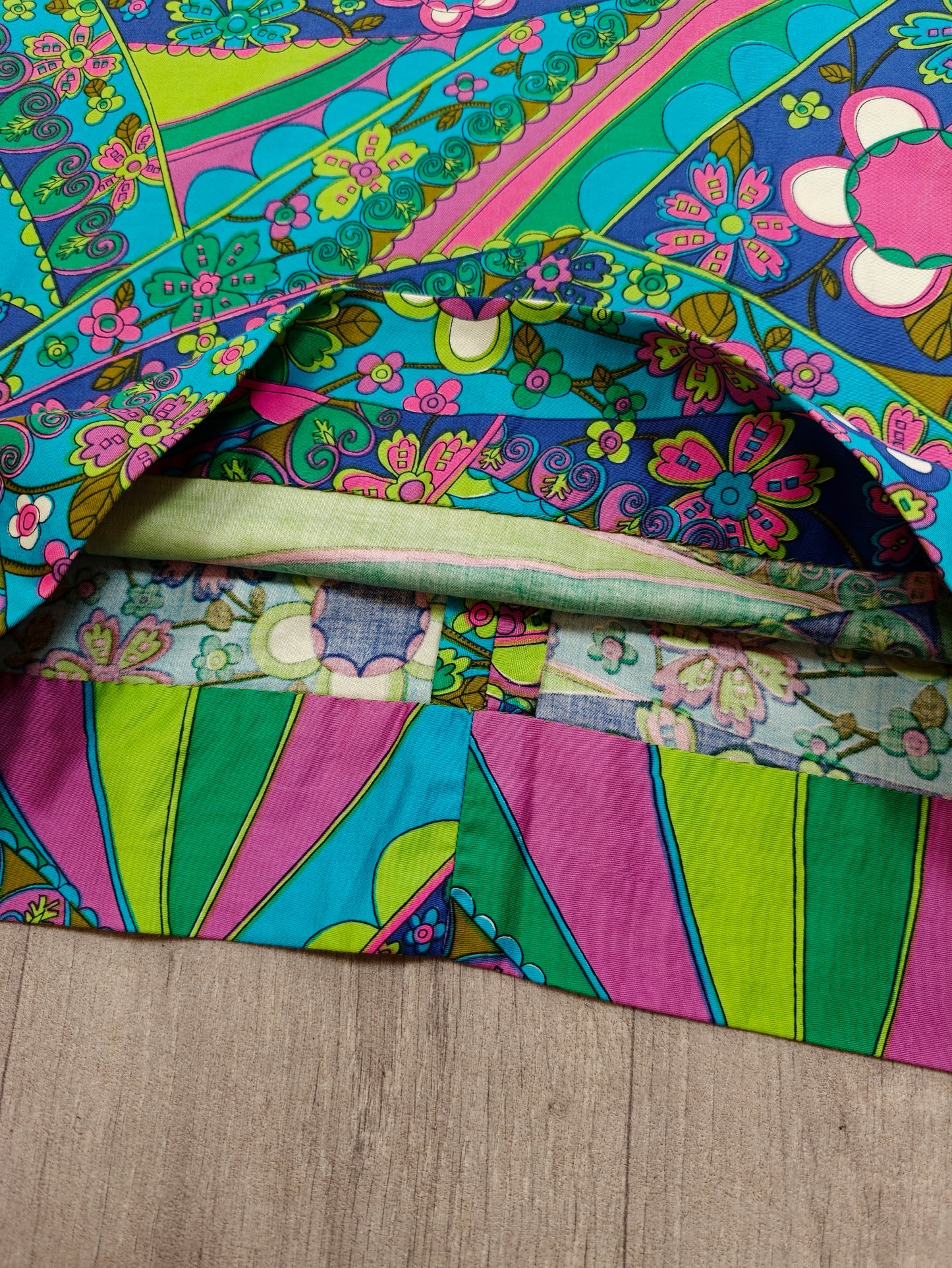 1960s psychedelic cotton dress - XS/S