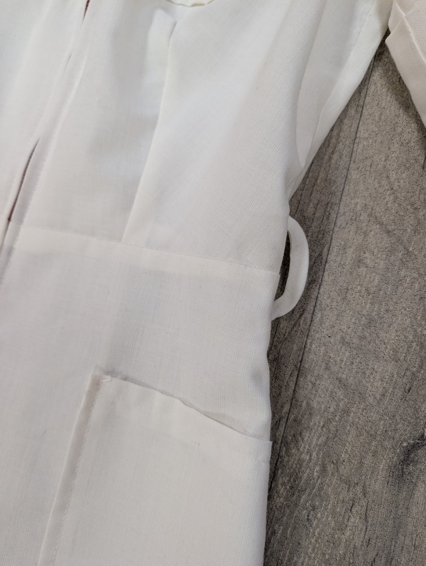 1970s white jumpsuit with MG patch - S/M/10/12