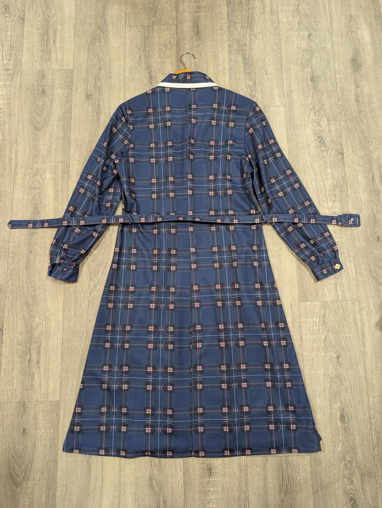 Deadstock 1980s check dress & belt - M