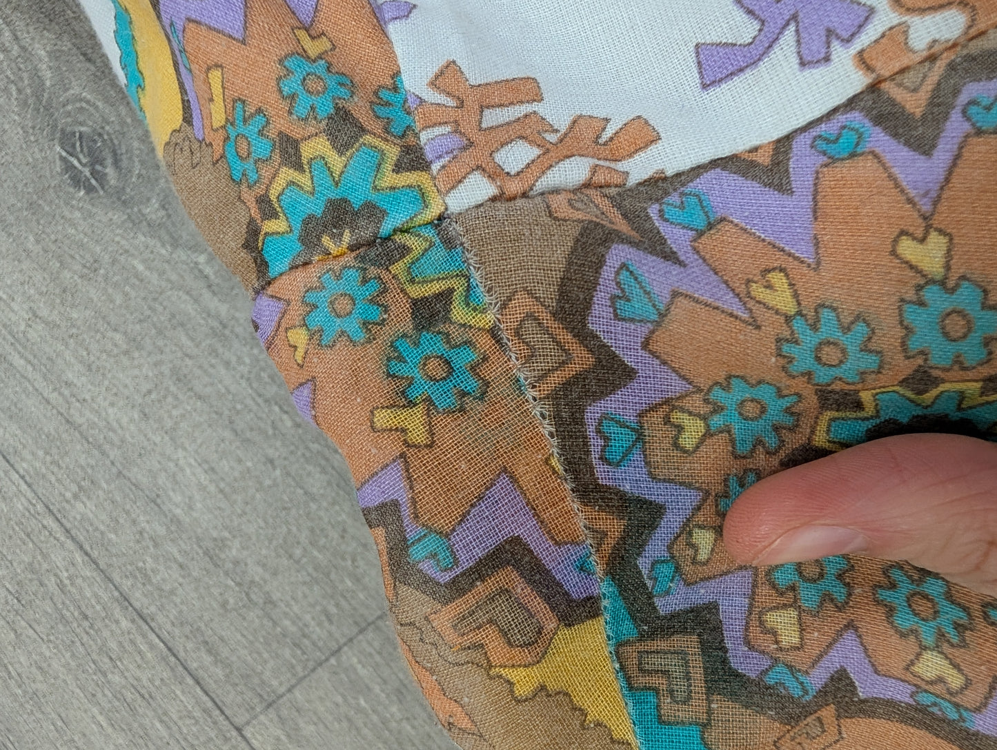 1970s psychedelic halter neck maxi dress - S/8